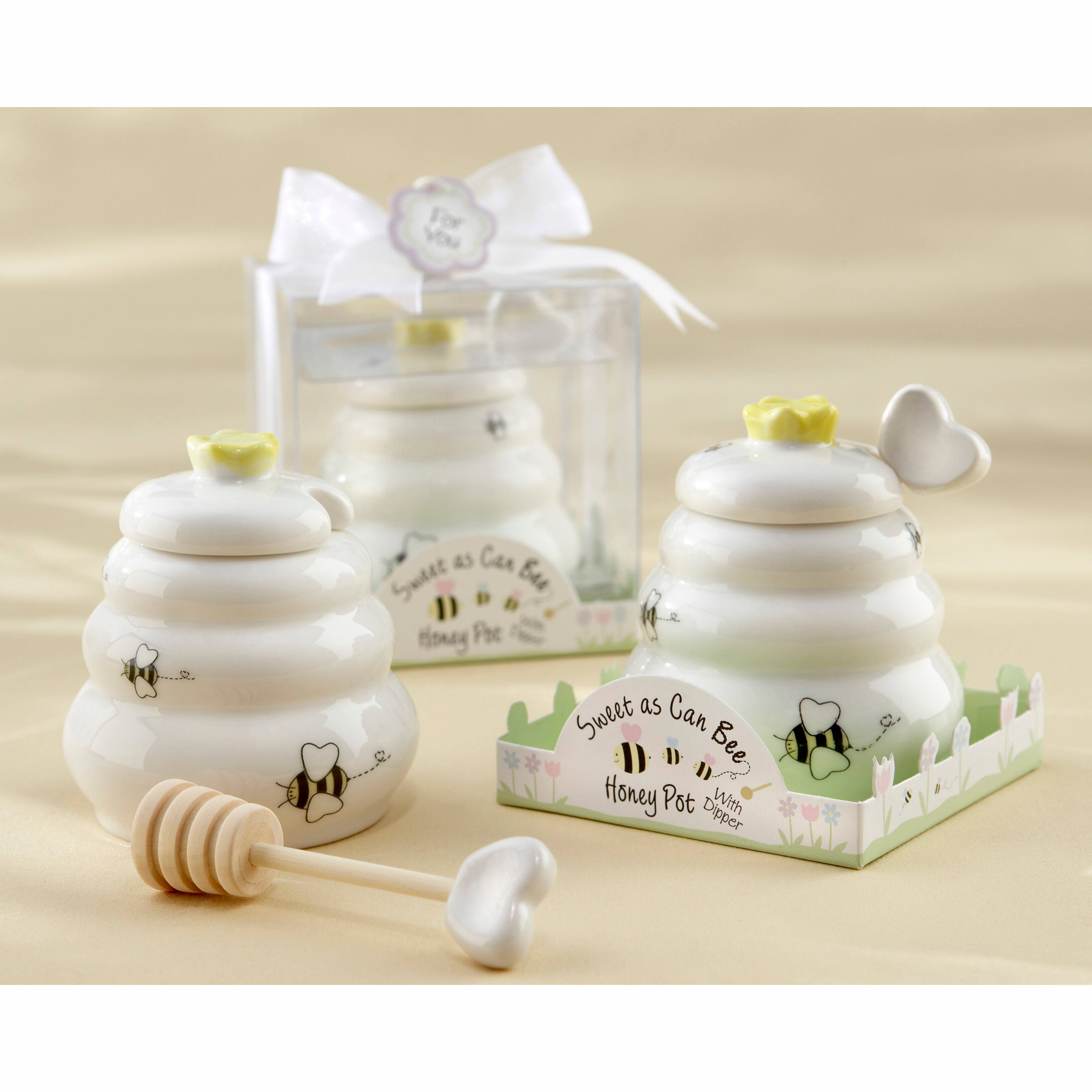 Kate Aspen&#xAE; &#x22;Sweet As Can Bee&#x22; Ceramic Honey Pot with Wooden Dipper, 2ct.