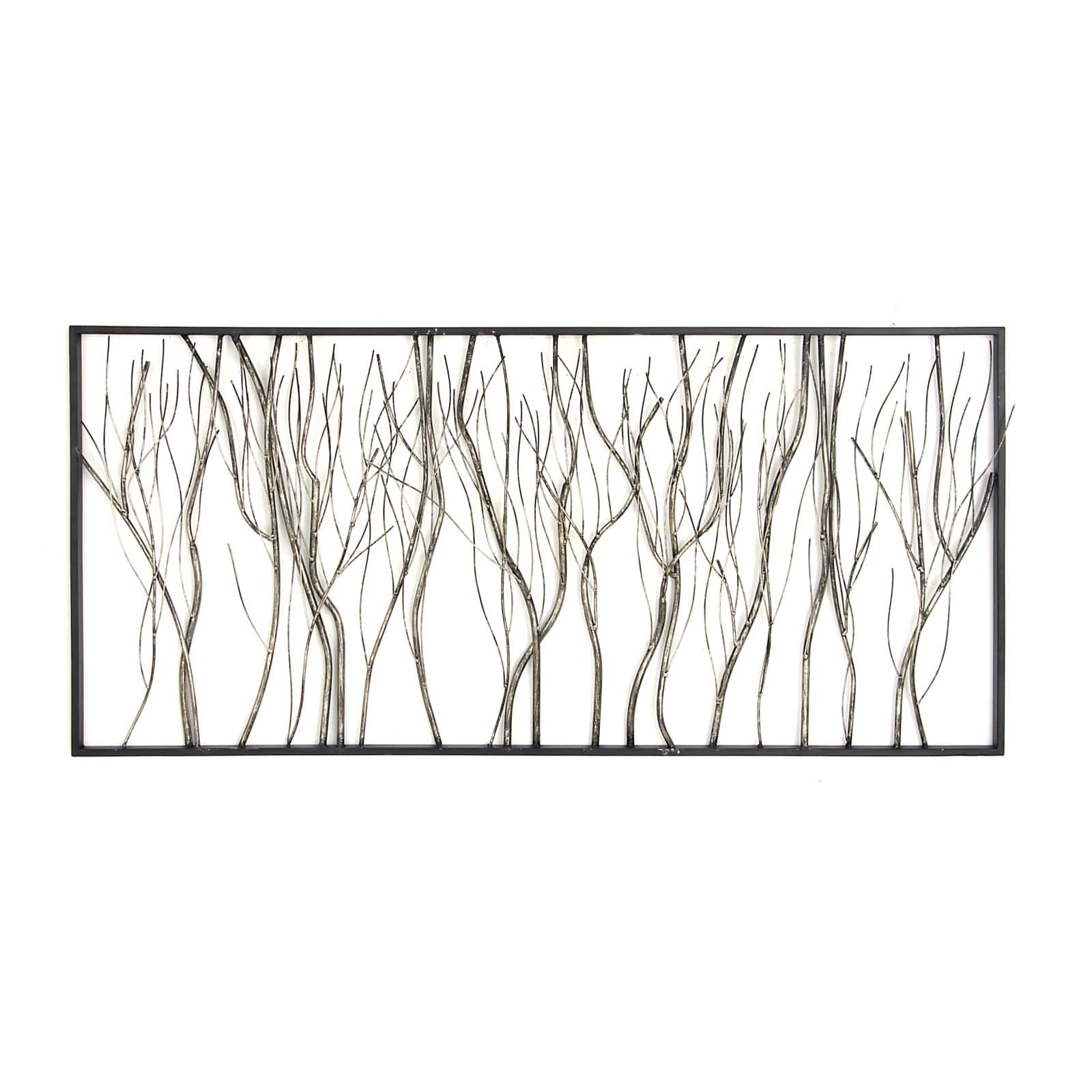 Silver Metal Contemporary Tree Branch Wall Decoration