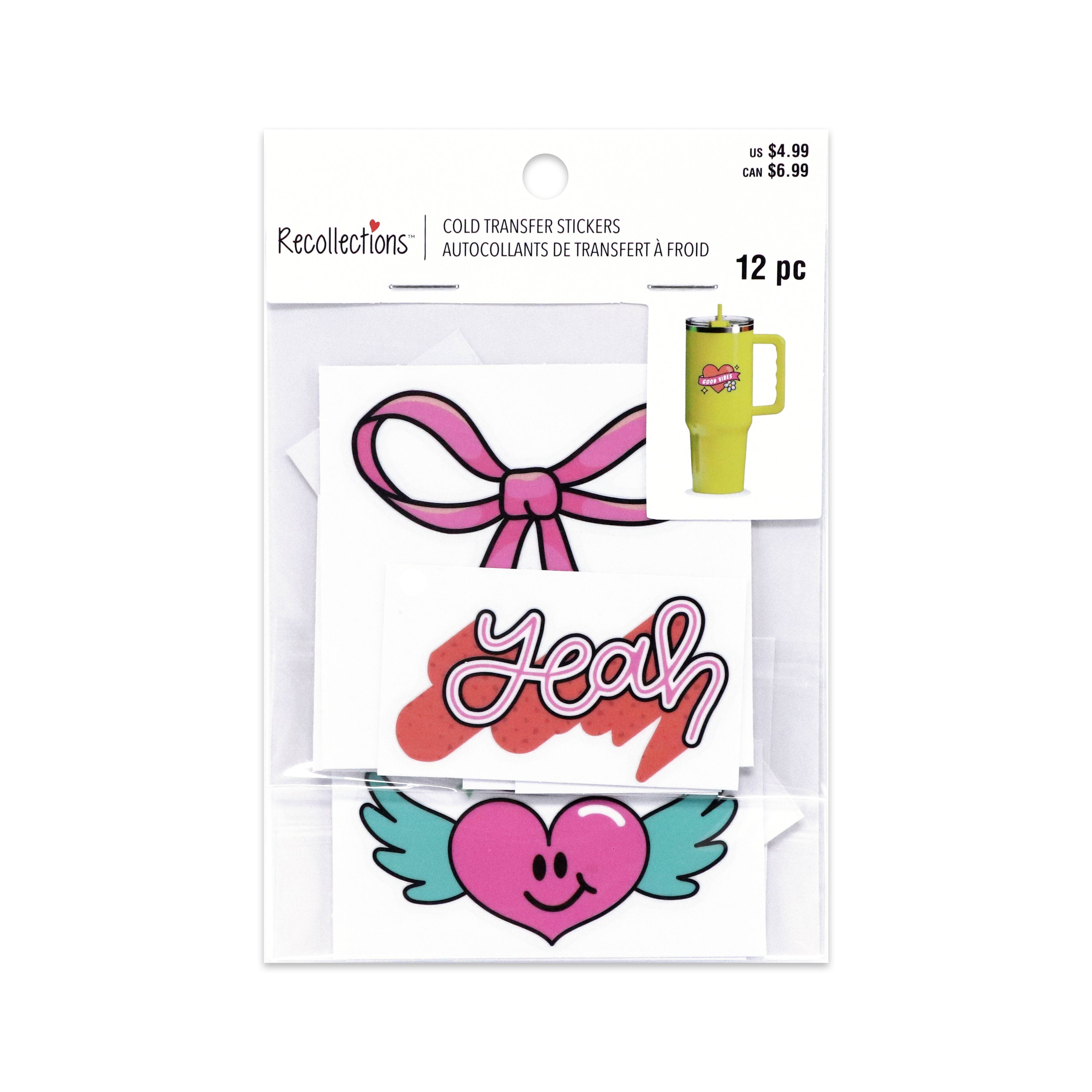 Pink Good Vibes Cold Transfer Stickers by Recollections™