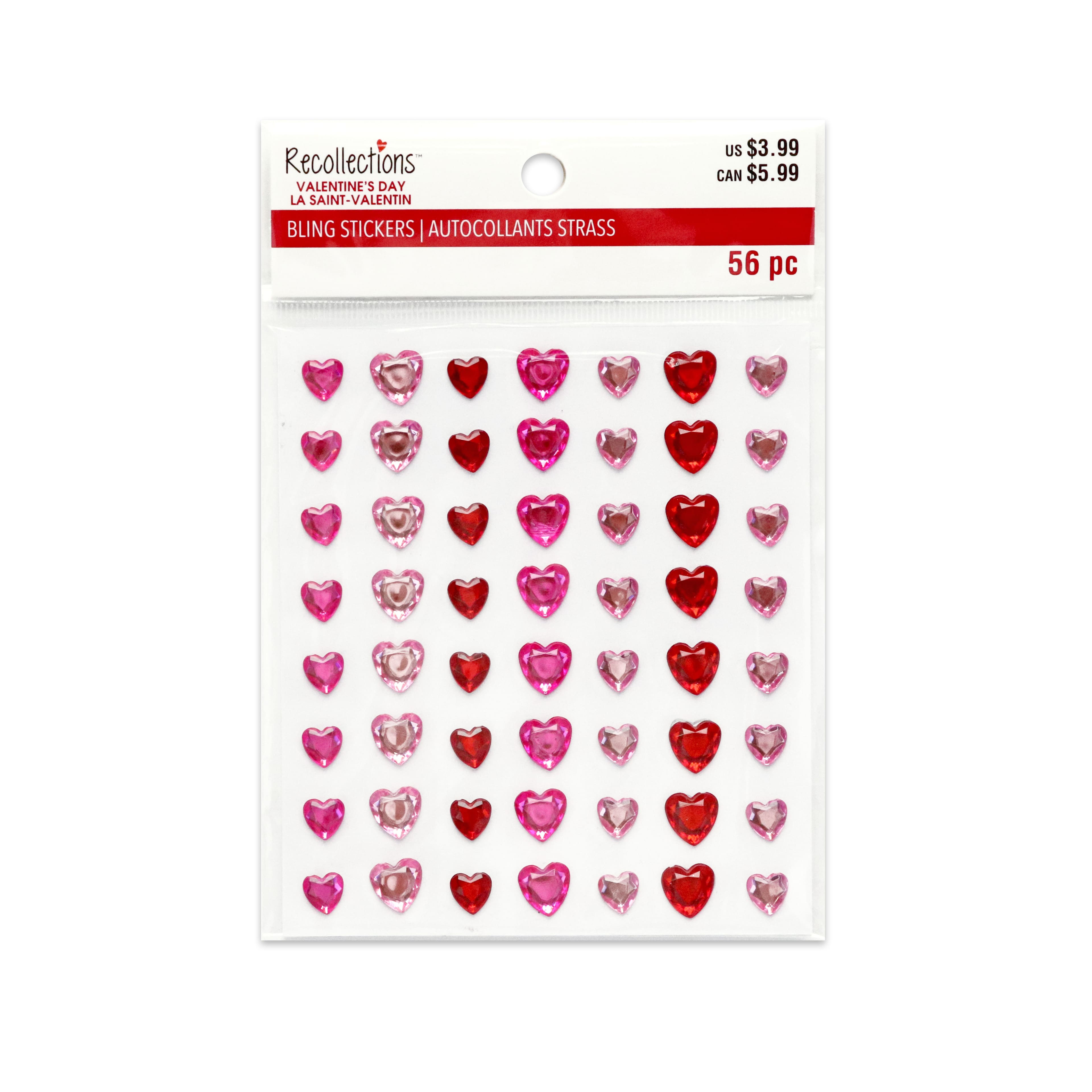 Valentine&#x27;s Day Red &#x26; Pink Heart Bling Stickers by Recollections&#x2122;