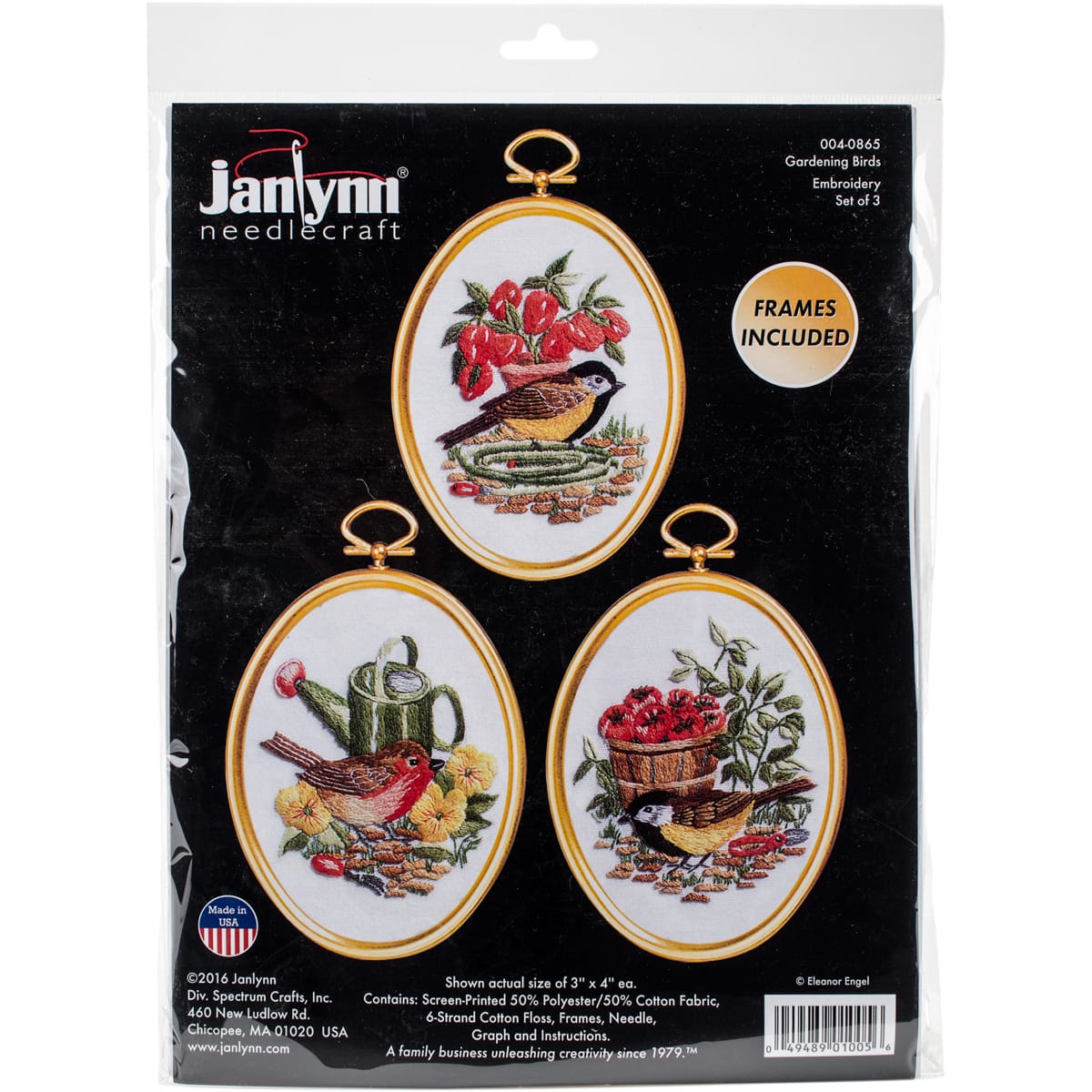 Janlynn&#xAE; Gardening Birds Embroidery Kit Set