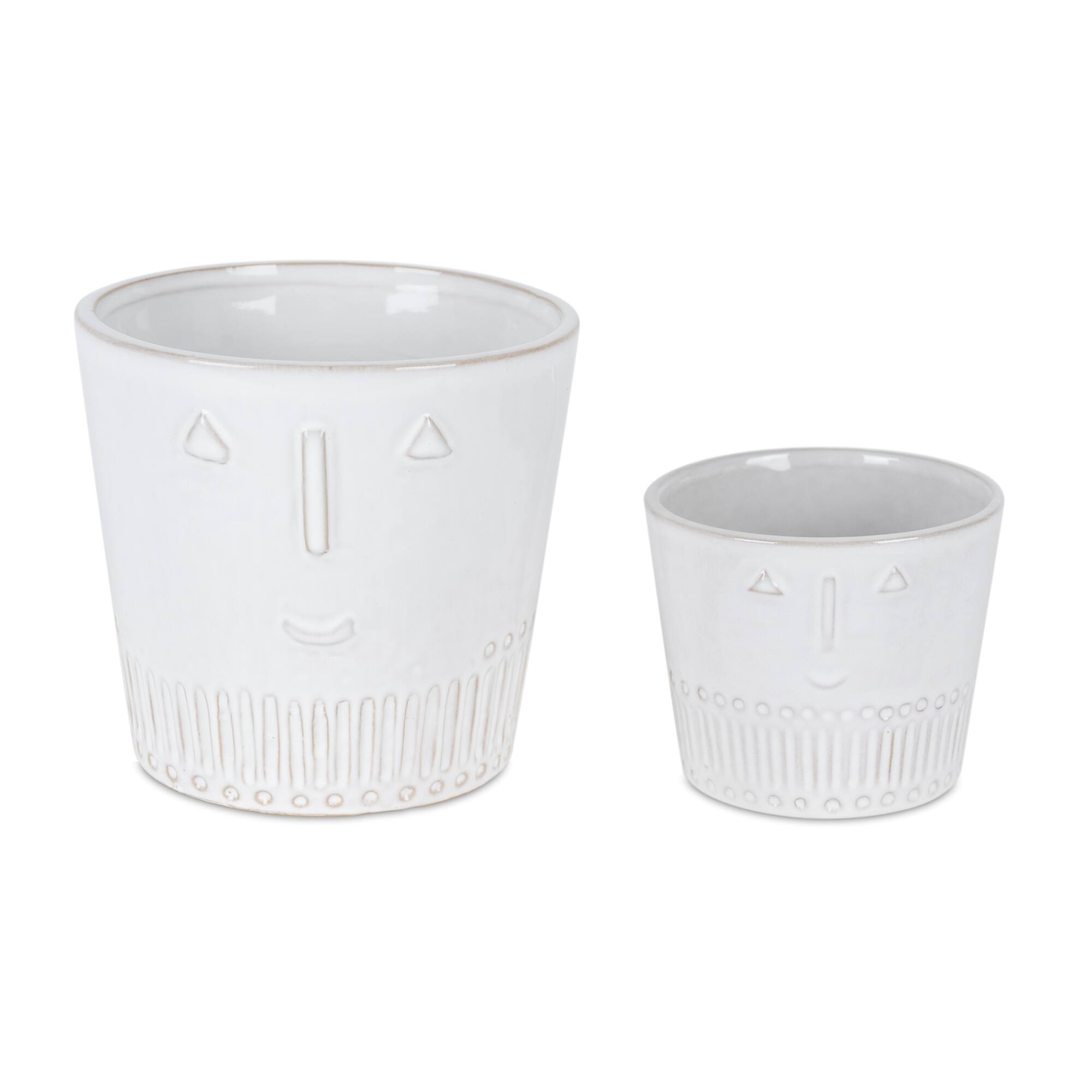 Glazed Decorative Porcelain Face Pot Set