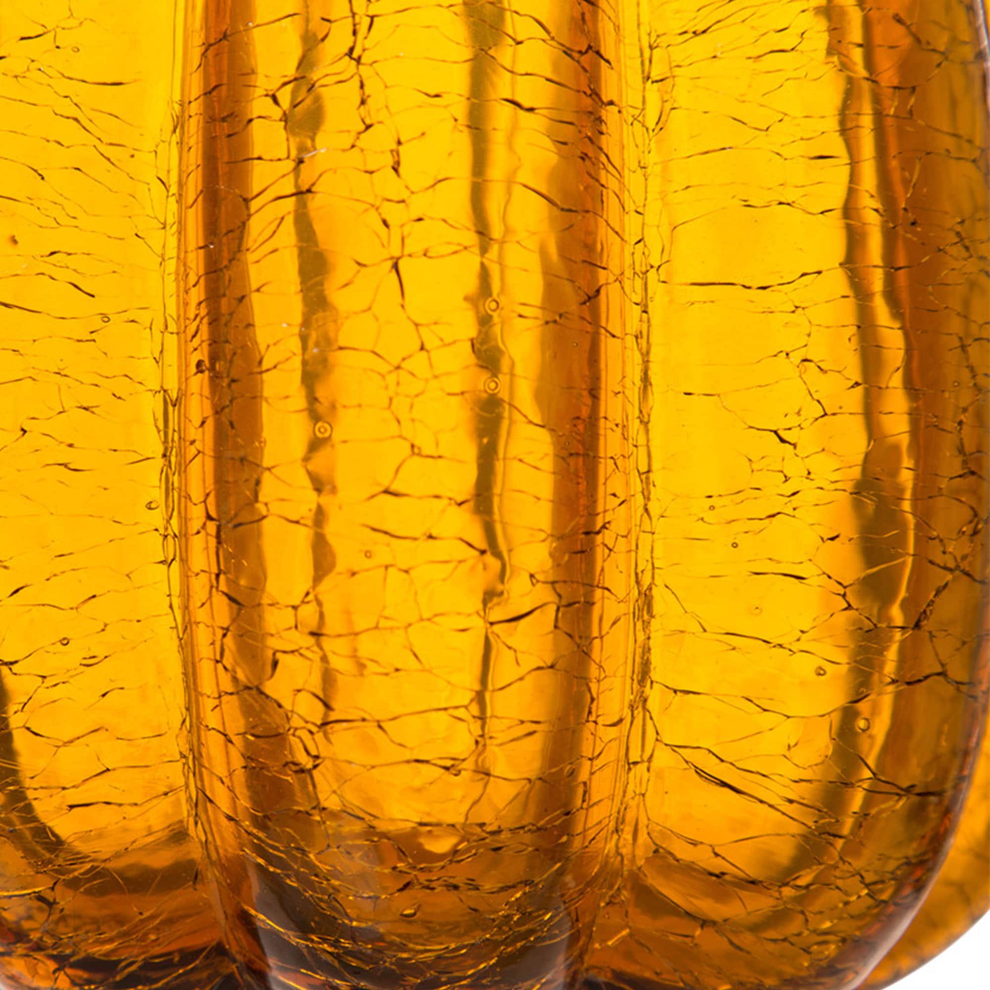 Glitzhome&#xAE; Tall Crackle Glass Pumpkin, Amber