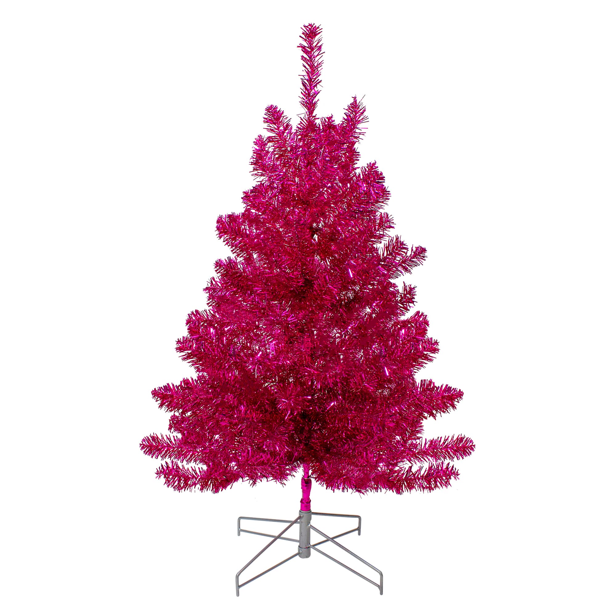 3ft. Unlit Metallic Pink Tinsel Artificial Christmas Tree