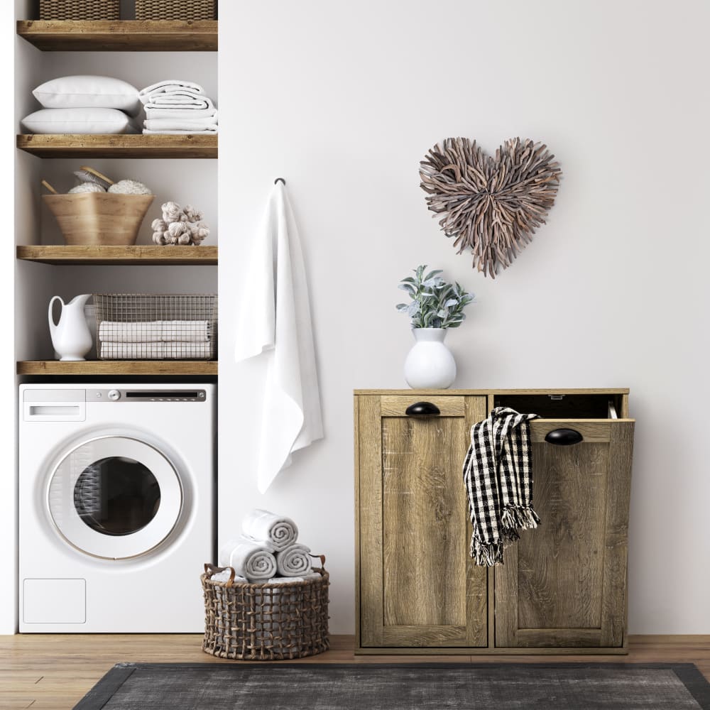 Household Essentials Laundry Sorter Cabinet (Oak)