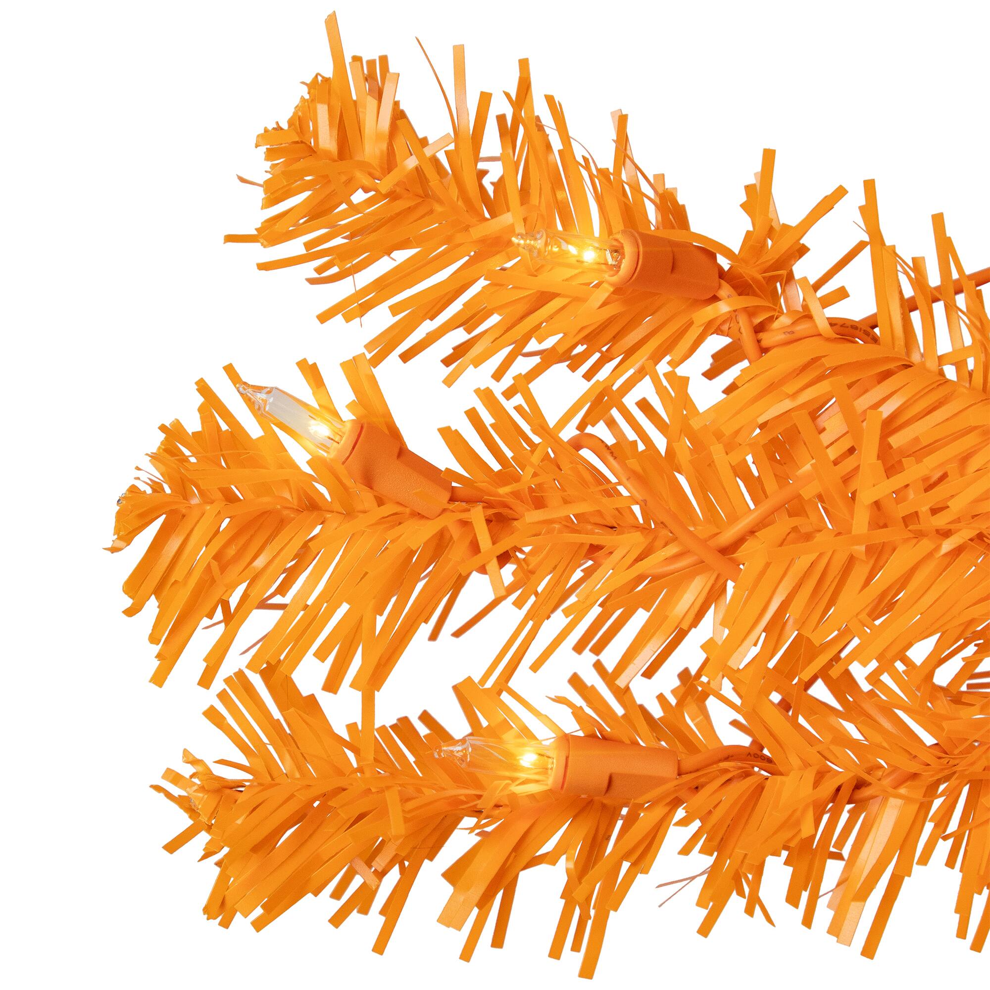 6ft. Pre-Lit Medium Orange Pine Artificial Christmas Tree, Clear Lights