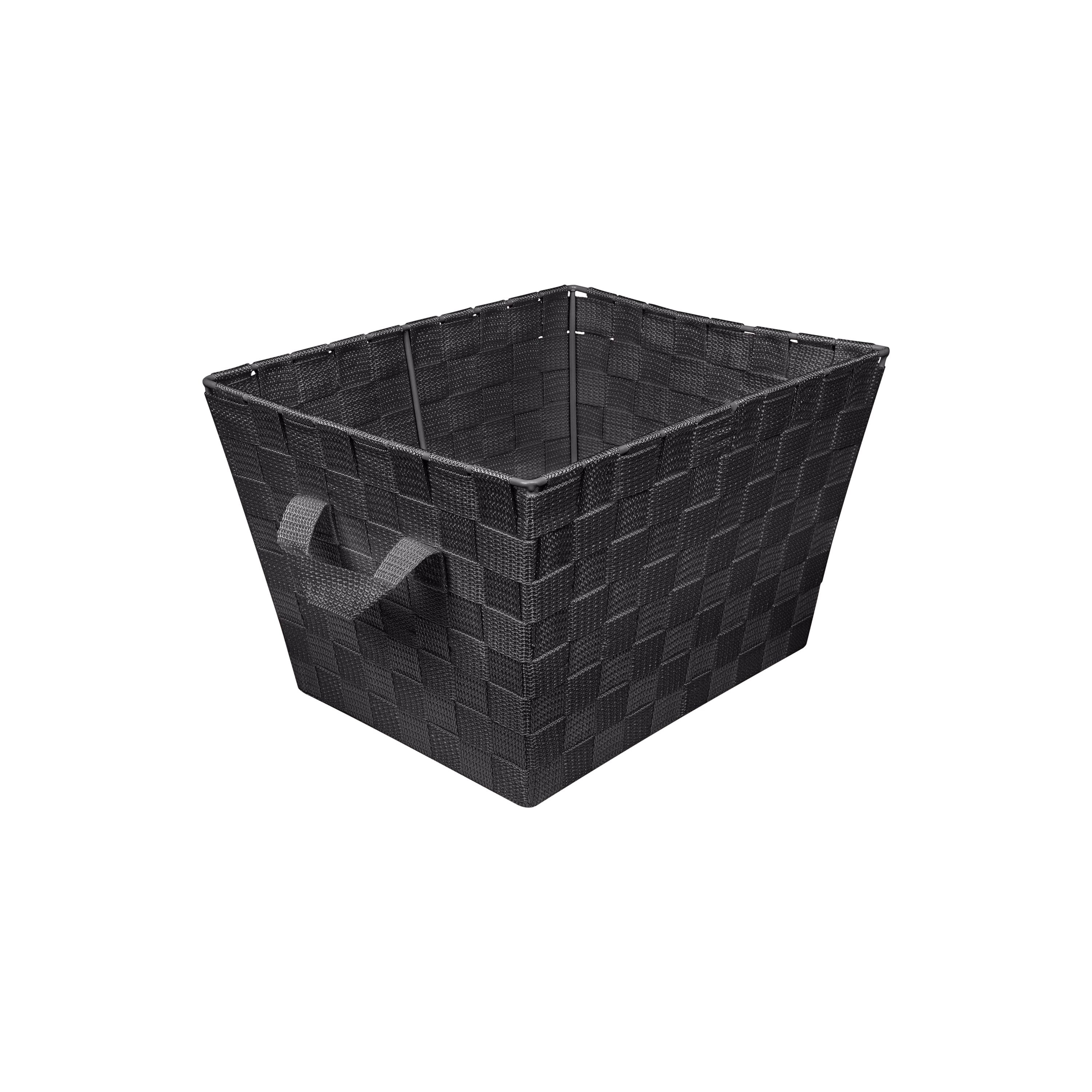 Simplify 10" Black Small Woven Storage Bin