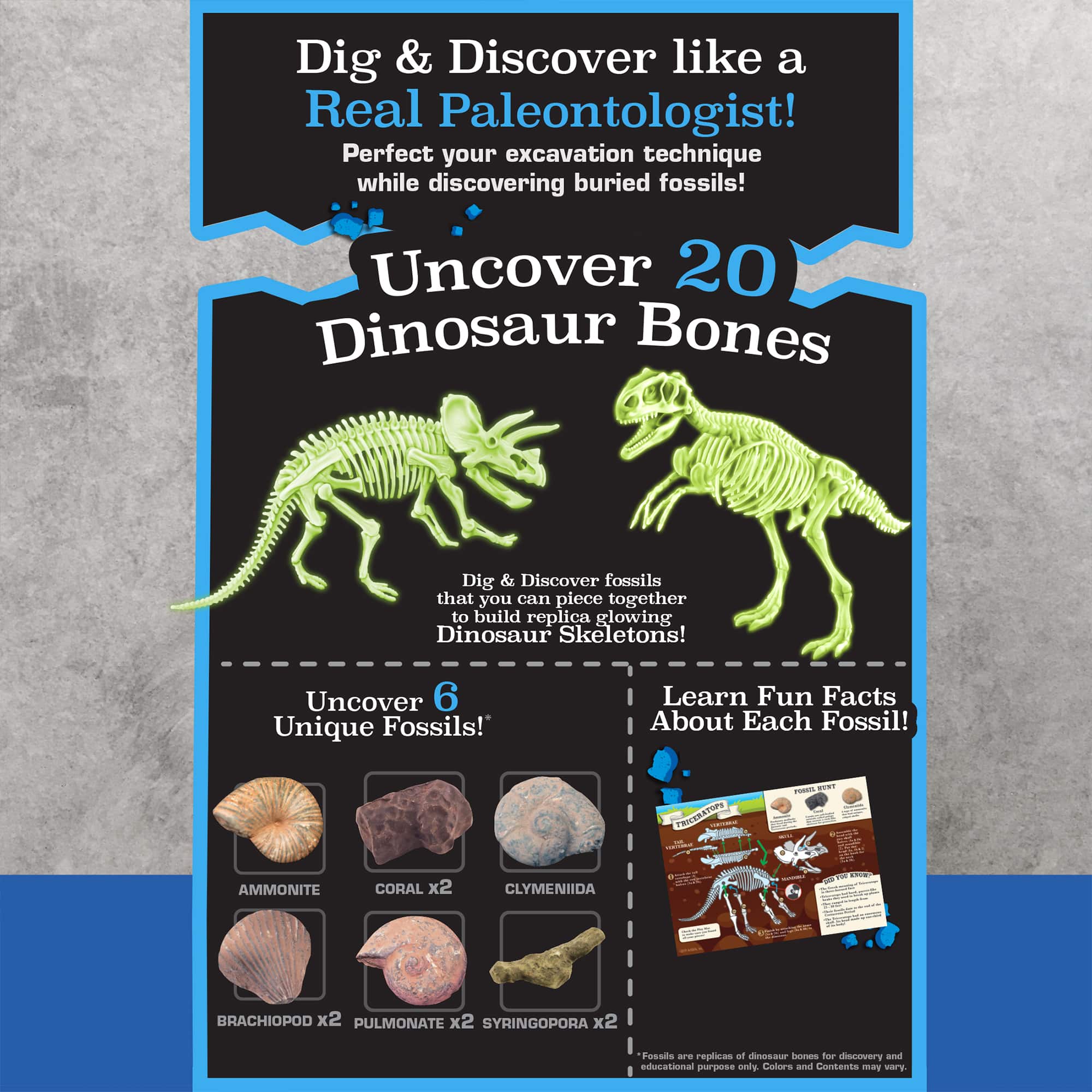 ArtSkills® Epic Lab Dinosaur Fossil Dig Kit with Glow in the Dark Dino Skeletons