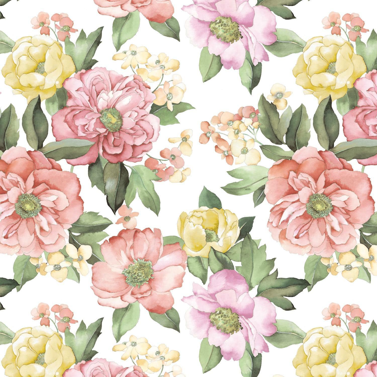 RoomMates Watercolor Floral Bouquet Peel & Stick Wallpaper