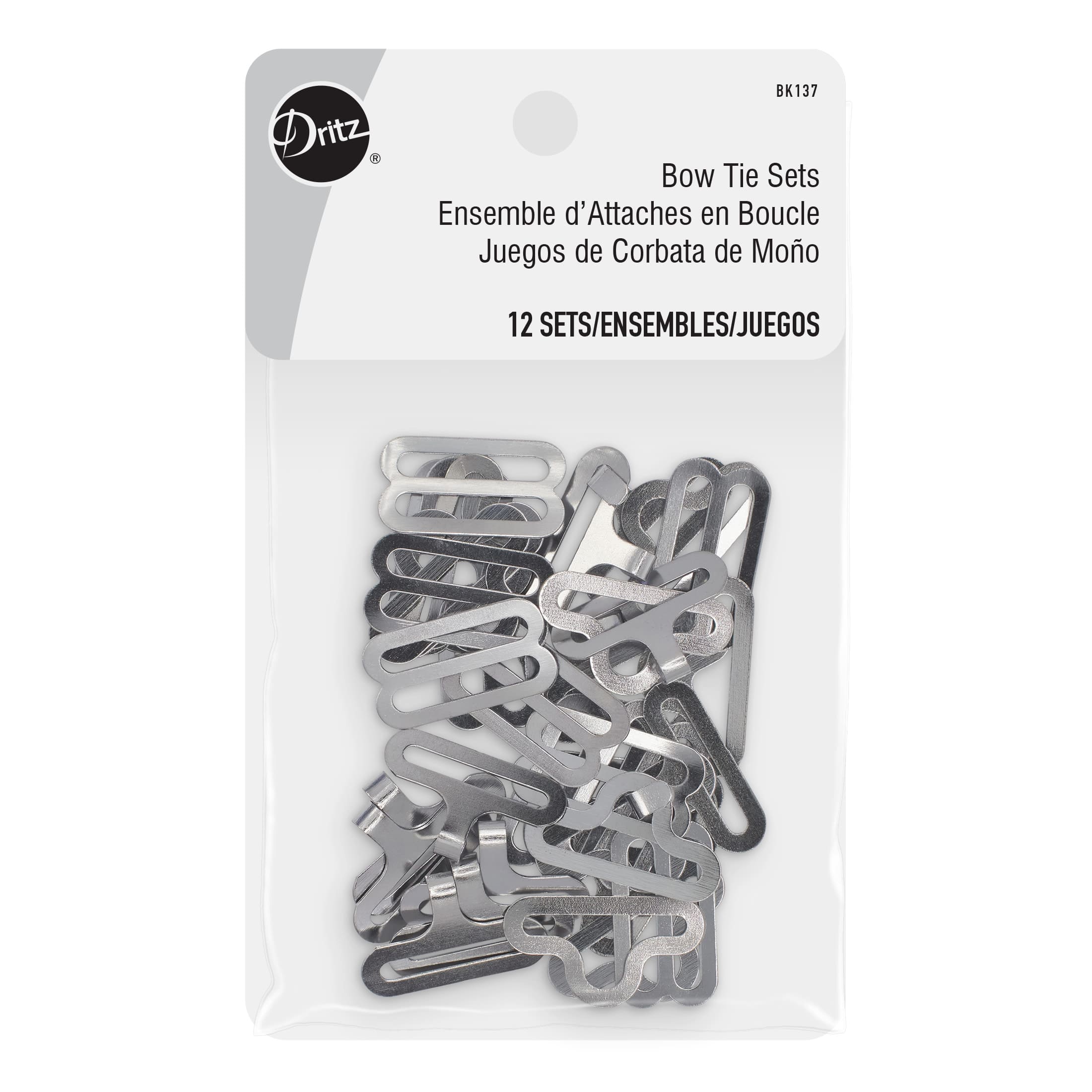 Dritz&#xAE; Silver Bow Tie Sets, 12ct.