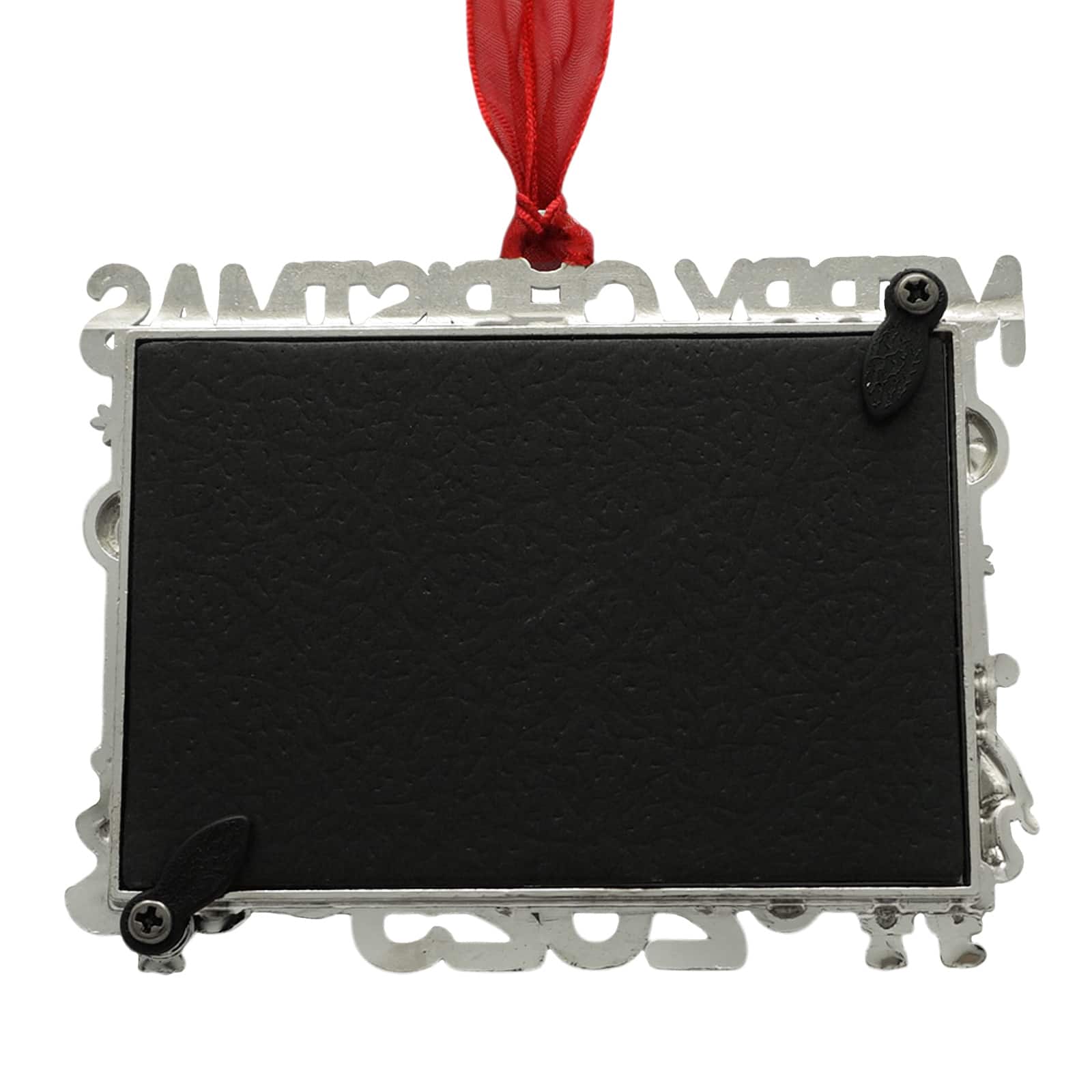 2&#x22; x 3&#x22; Silver, Red &#x26; Green Merry Christmas 2025 Metal Ornament Frame by Studio D&#xE9;cor&#xAE;