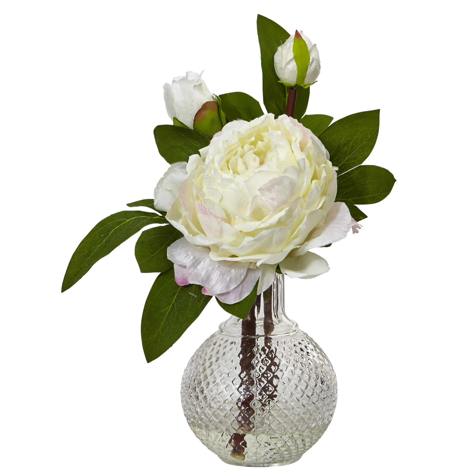 11.5&#x22; Peony in Textured Vase, 2ct.