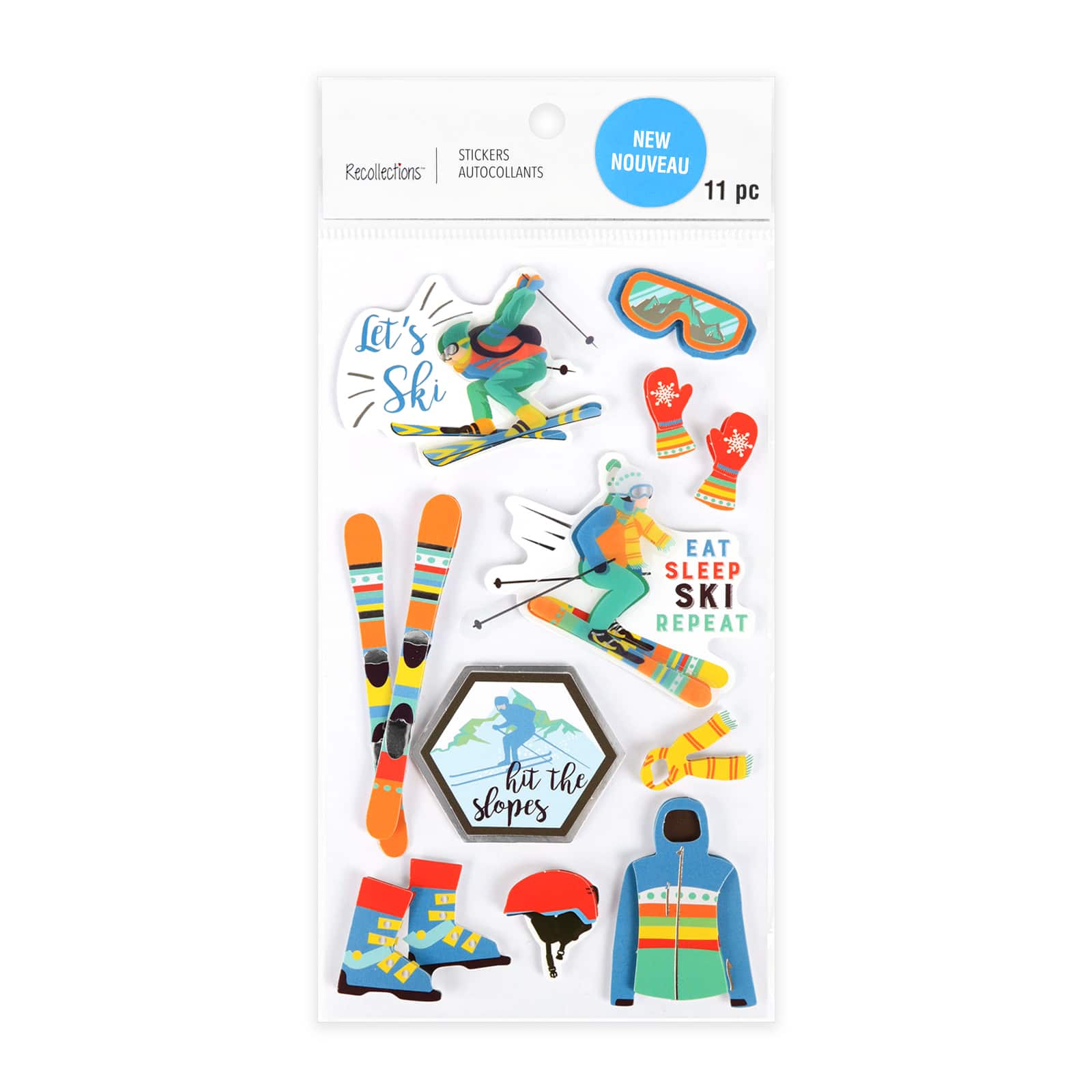 12 Pack: Let's Ski Stickers by Recollections™