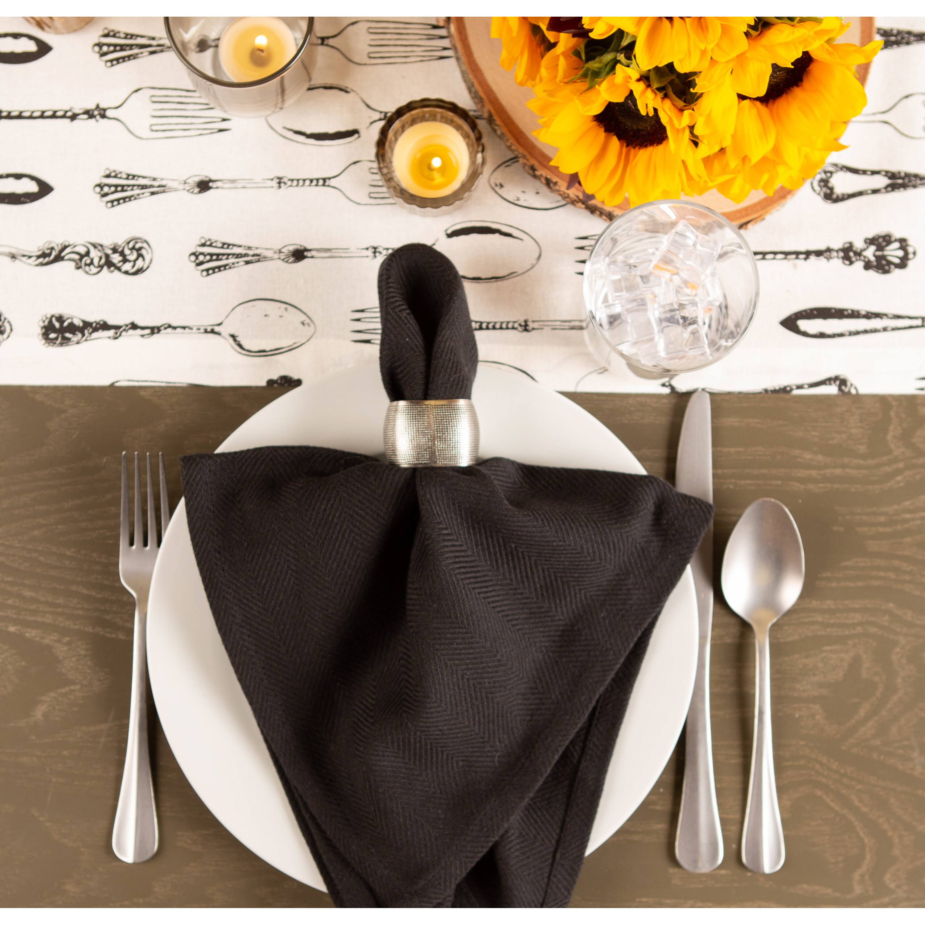 DII&#xAE; Silver Textured Square Napkin Rings, 6ct.