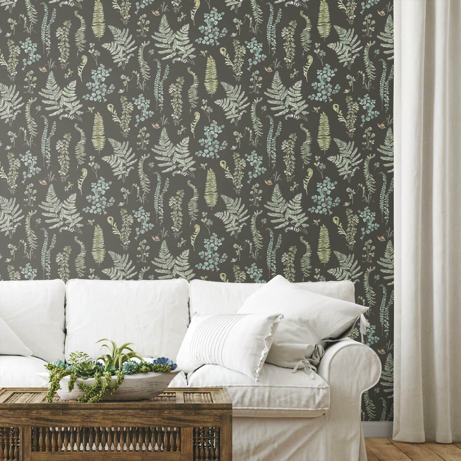RoomMates Sage Fern Study Peel & Stick Wallpaper