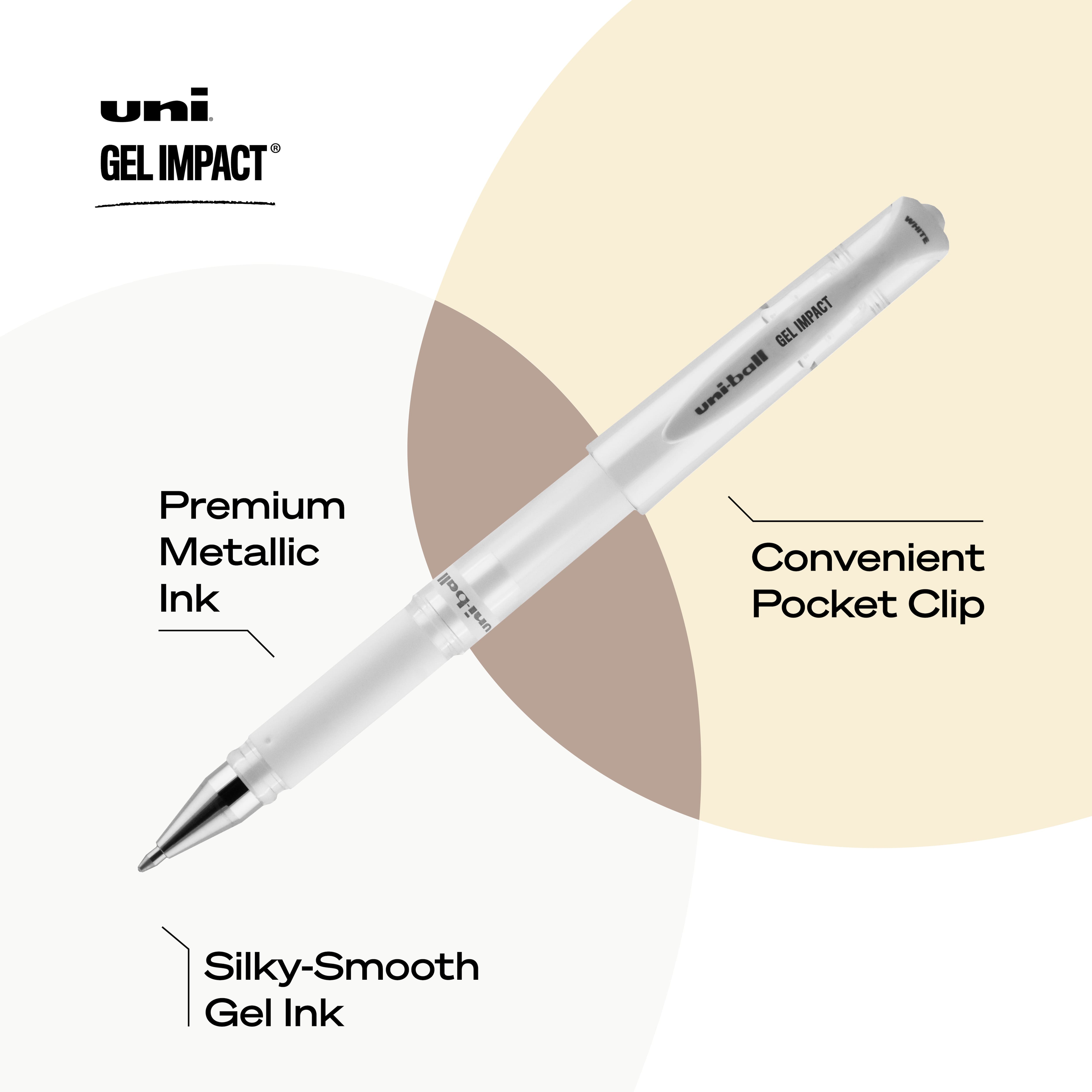uniball&#x2122; GEL IMPACT 1mm White Gel Pens, 3ct.