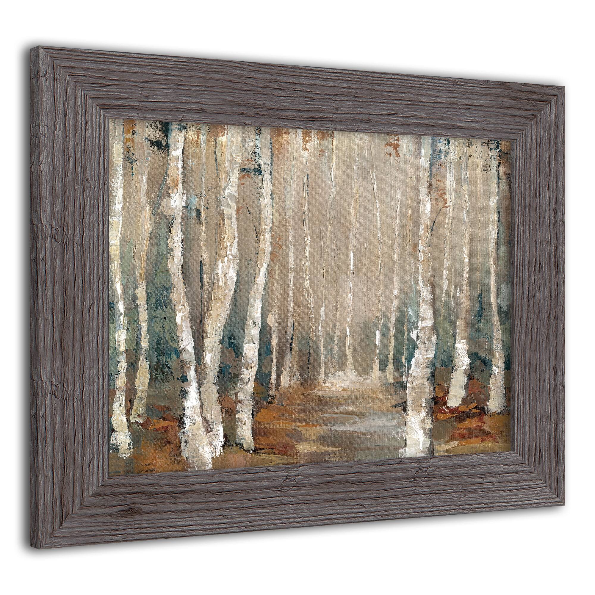Birch Tree Landscape Western 14" x 11" Framed Print