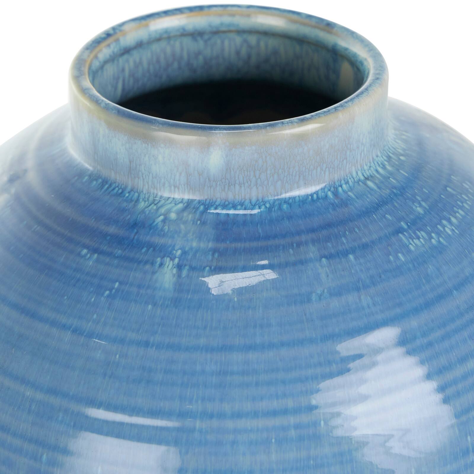21&#x22; Blue Ceramic Bubble Inspired Ombre Vase