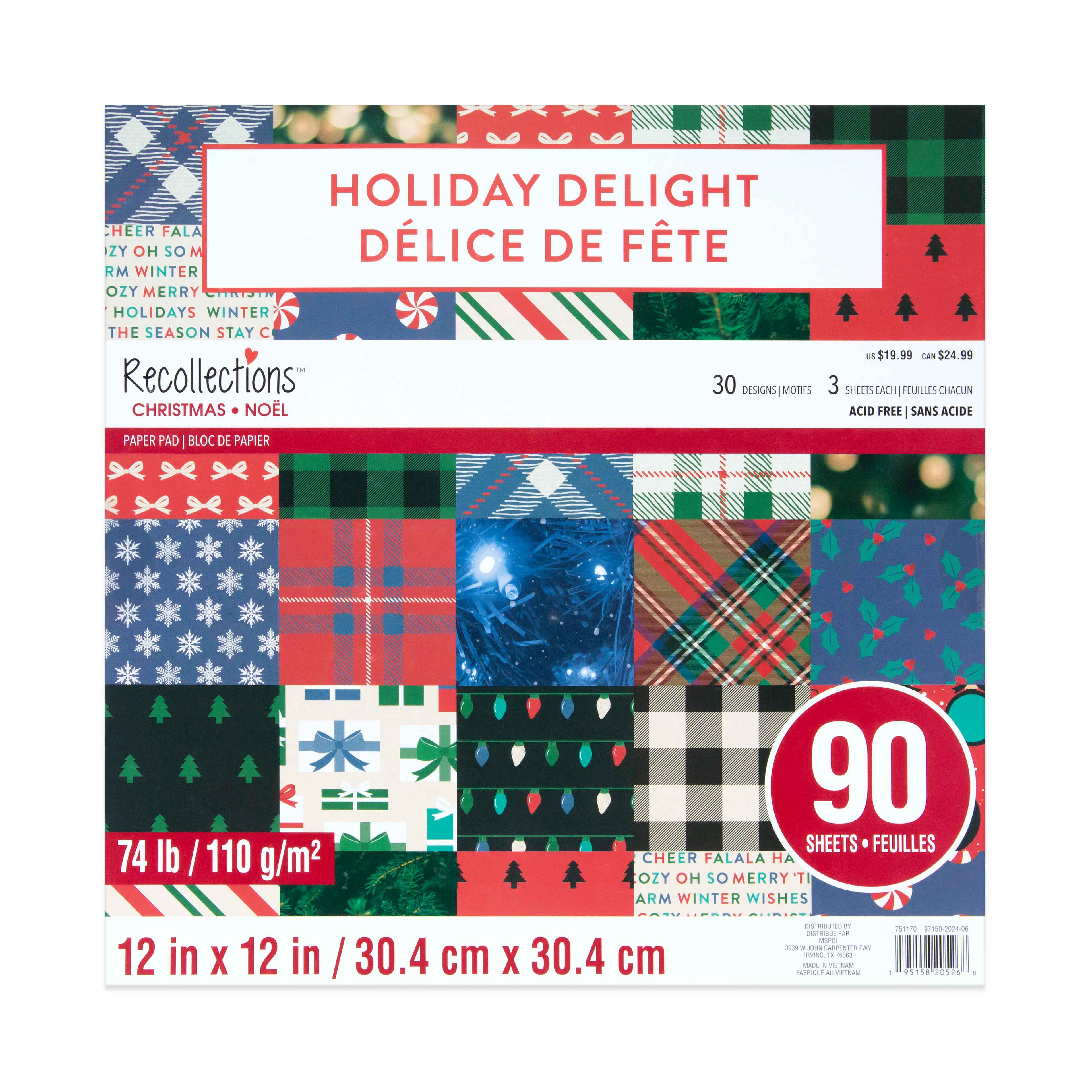 12&#x22; x 12&#x22; Holiday Delight Paper Pad by Recollections&#x2122;