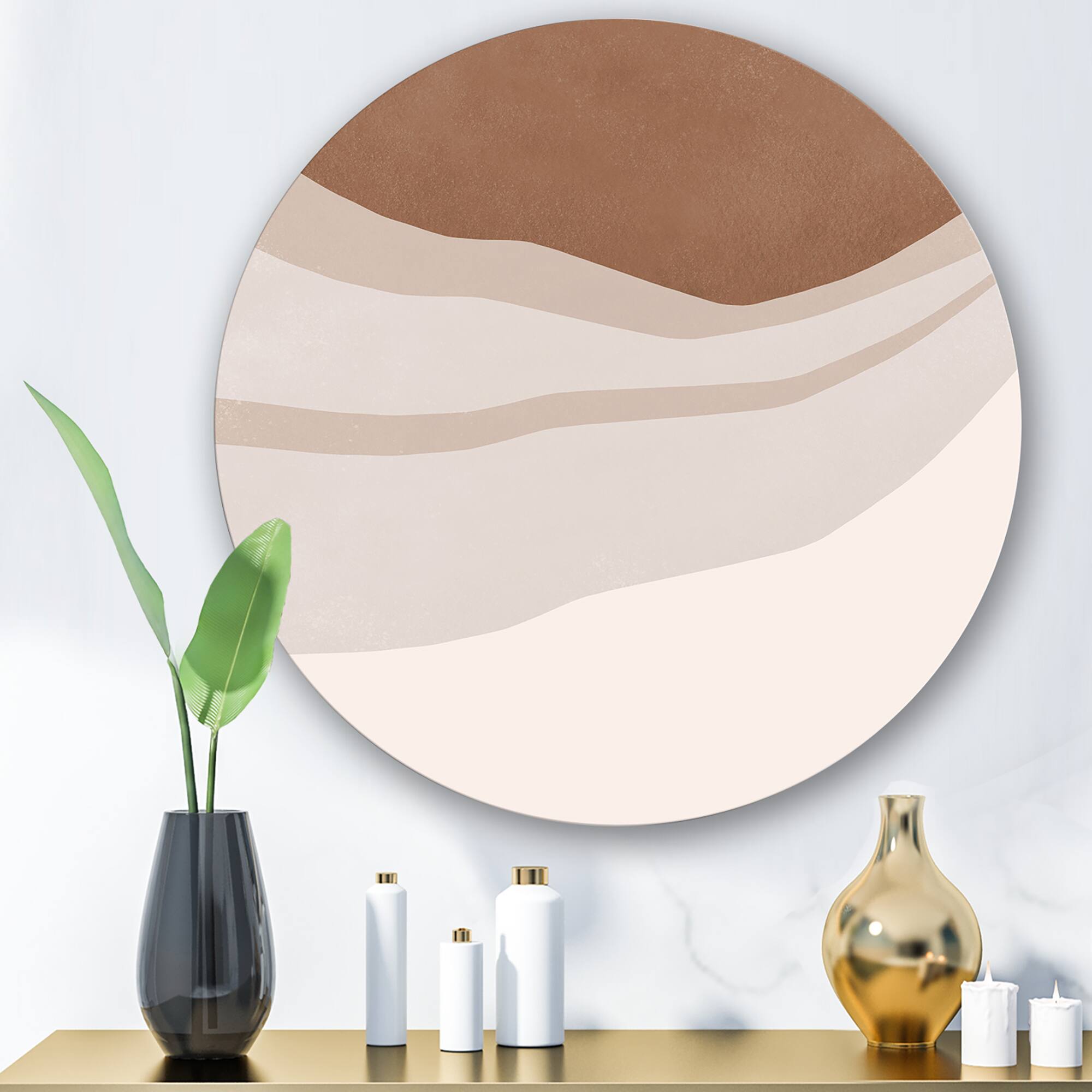 Designart - Terracotta and Ivory Shapes with Scuff Effect