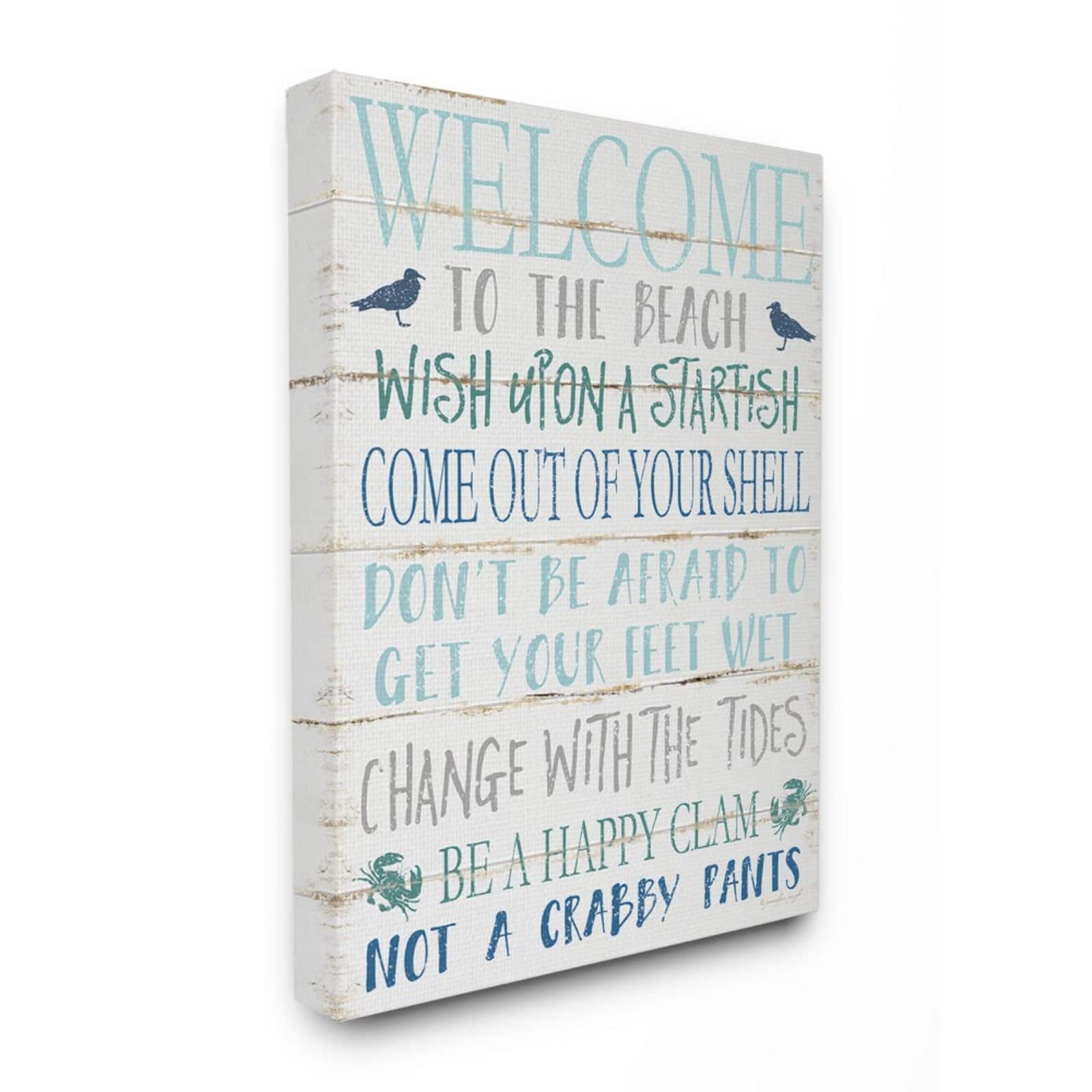 Stupell Industries Welcome to the Beach Canvas Wall Art