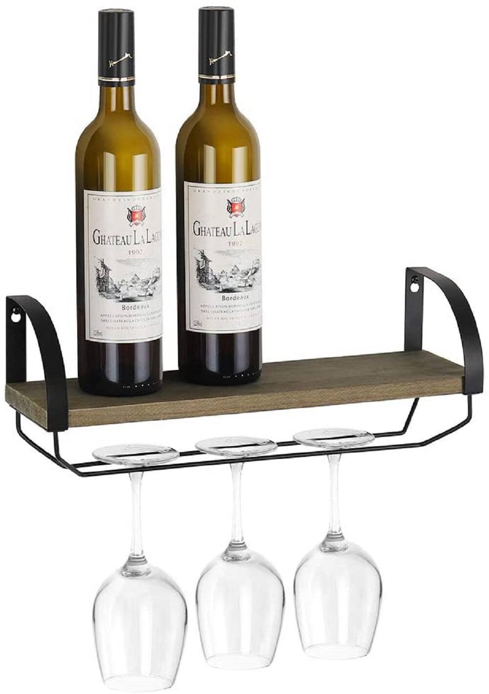 Wood Wine Rack , Wall Wine Rack, Wine Glass Rack, Wall Mounted