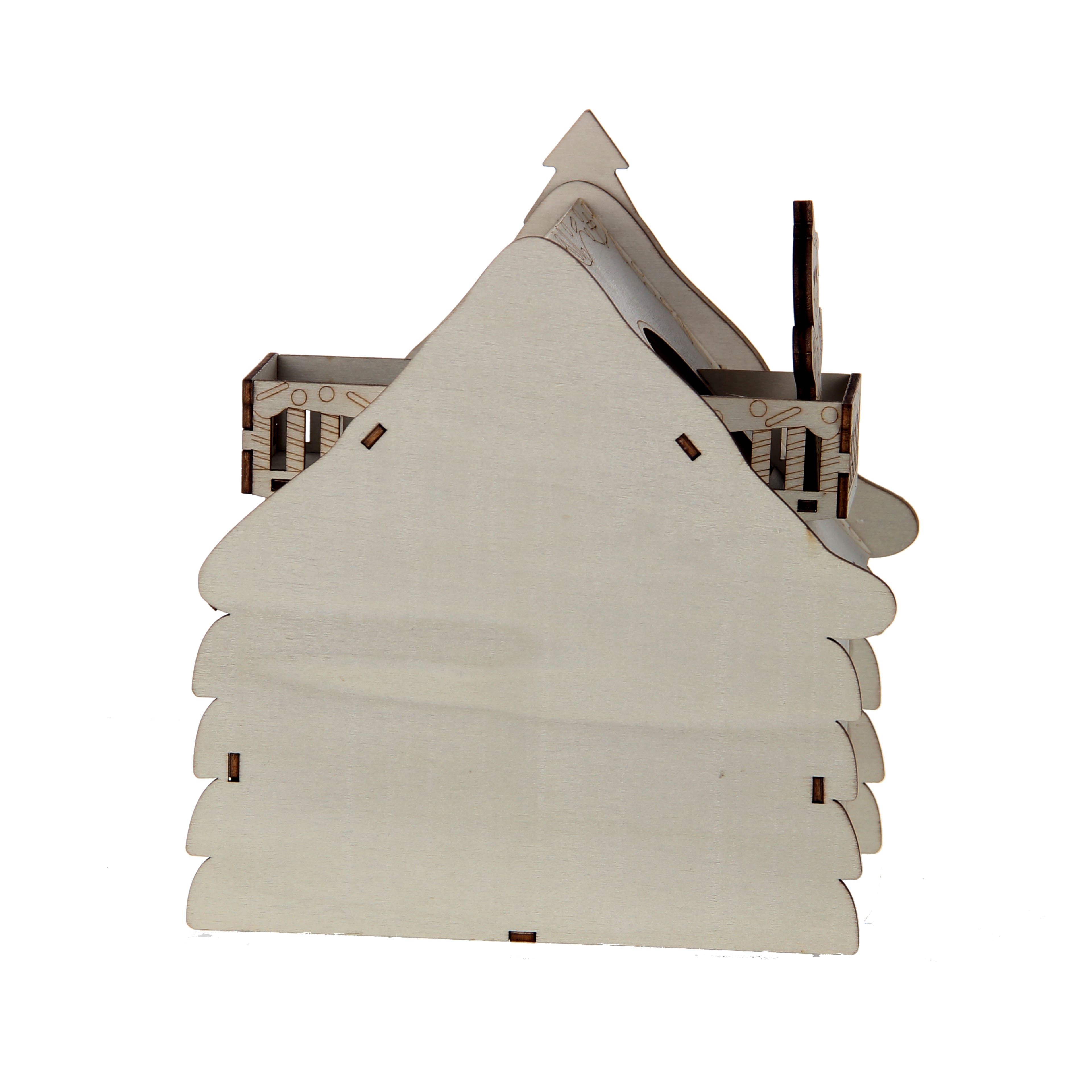 7&#x22; Unfinished Gingerbread House DIY LED Wood D&#xE9;cor by Make Market&#xAE;