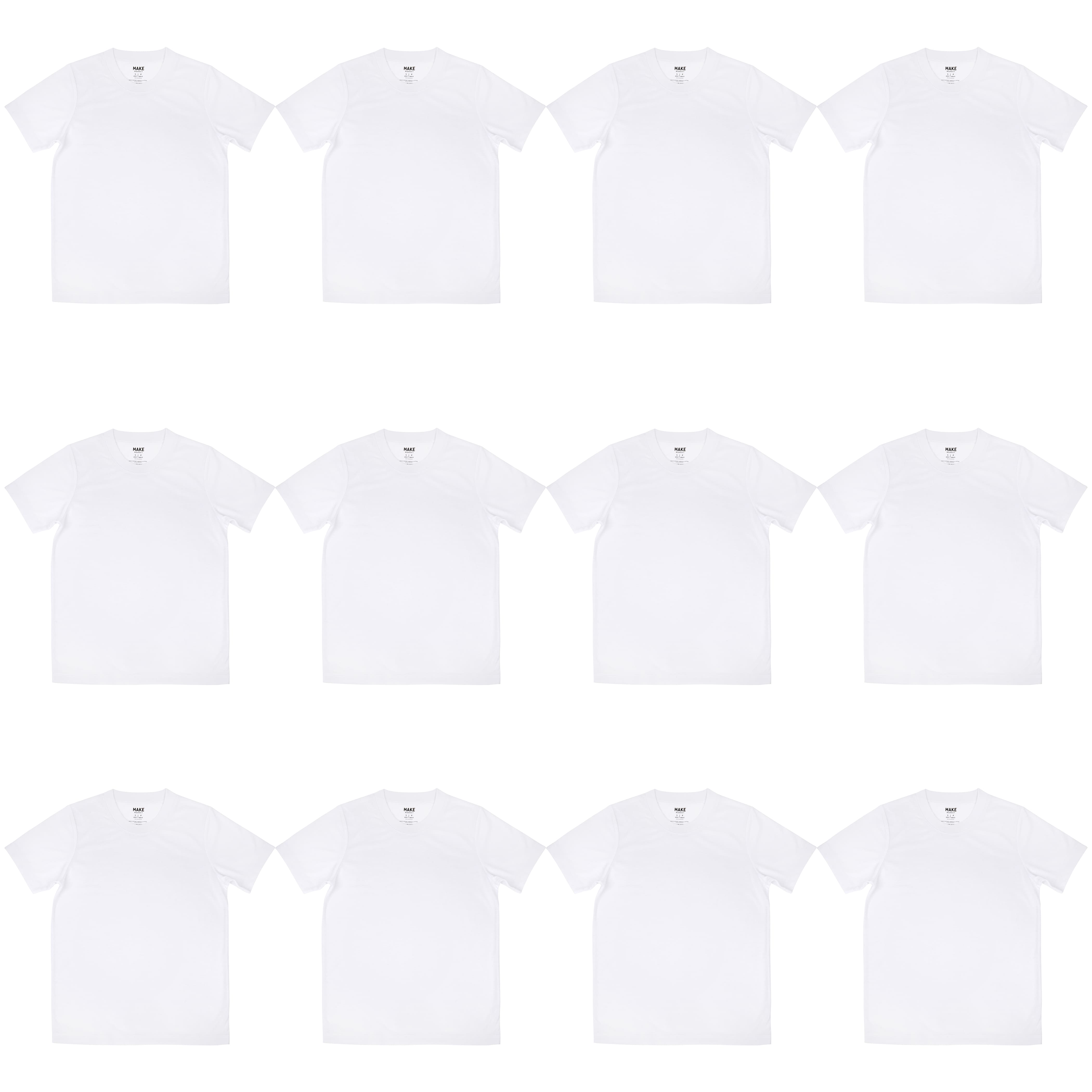 12 Pack: White Adult Polyester Crew Neck T-Shirt by Make Market&#xAE;