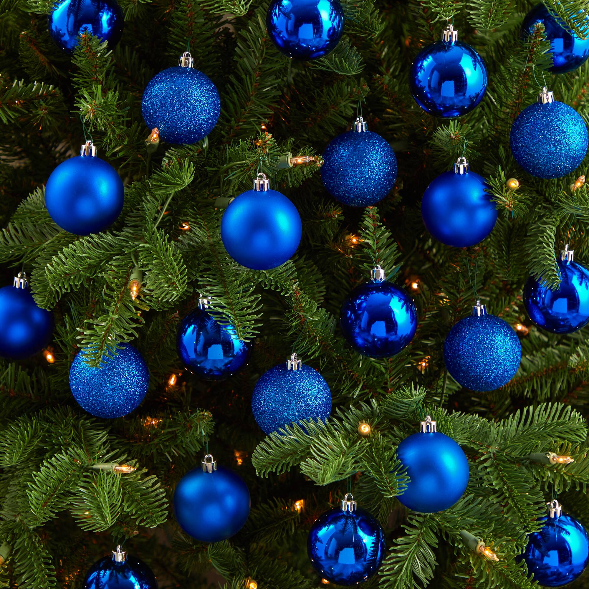 30ct. 2.5" Blue Shatterproof Christmas Ornaments