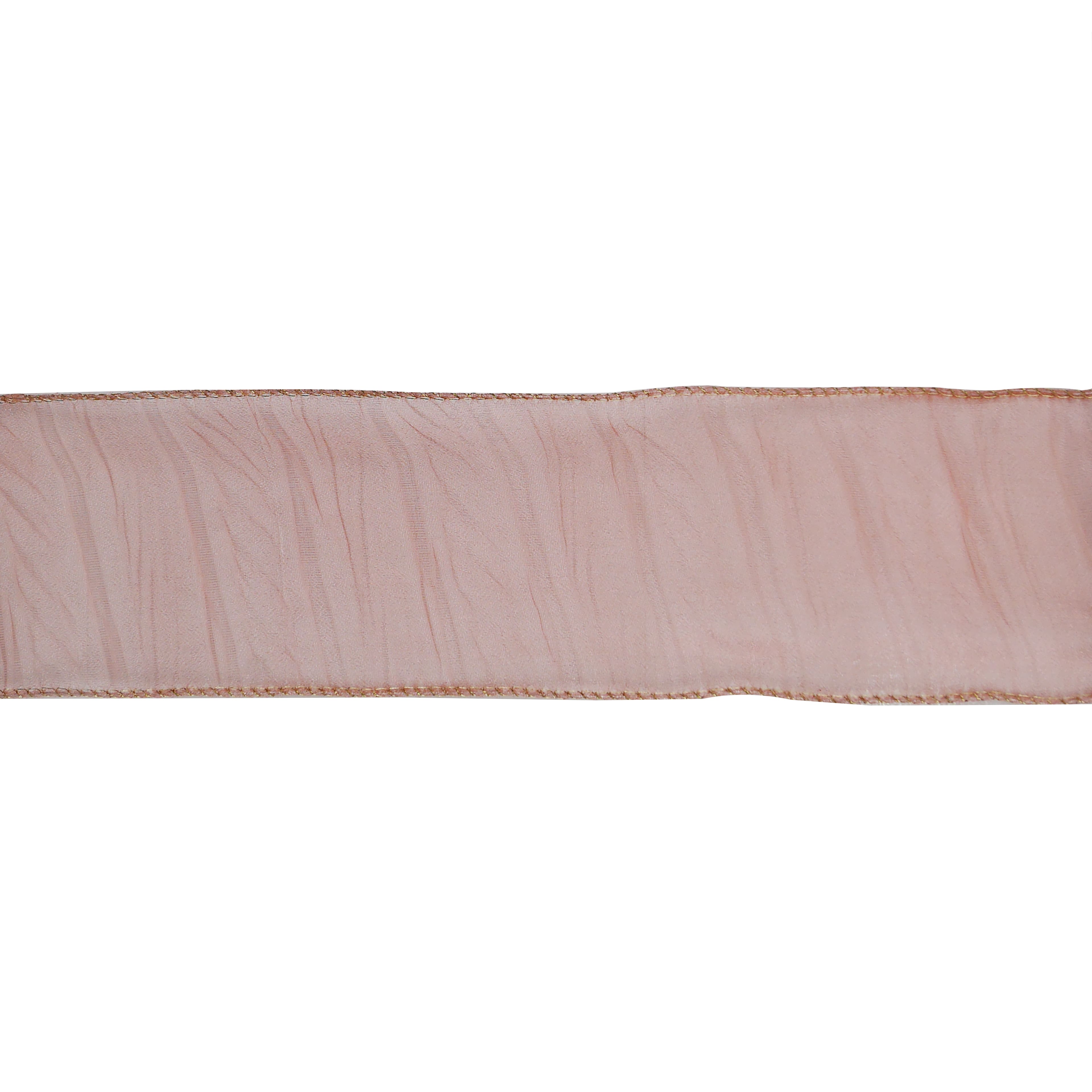 2.5" x 20ft. Pink Crinkle Wired Sheer Ribbon by Celebrate It® Blush Romance