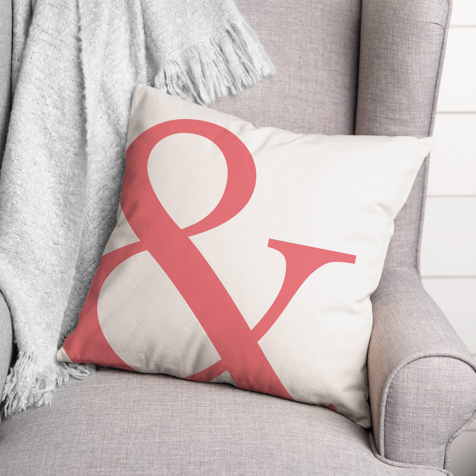 Pink Ampersand Throw Pillow