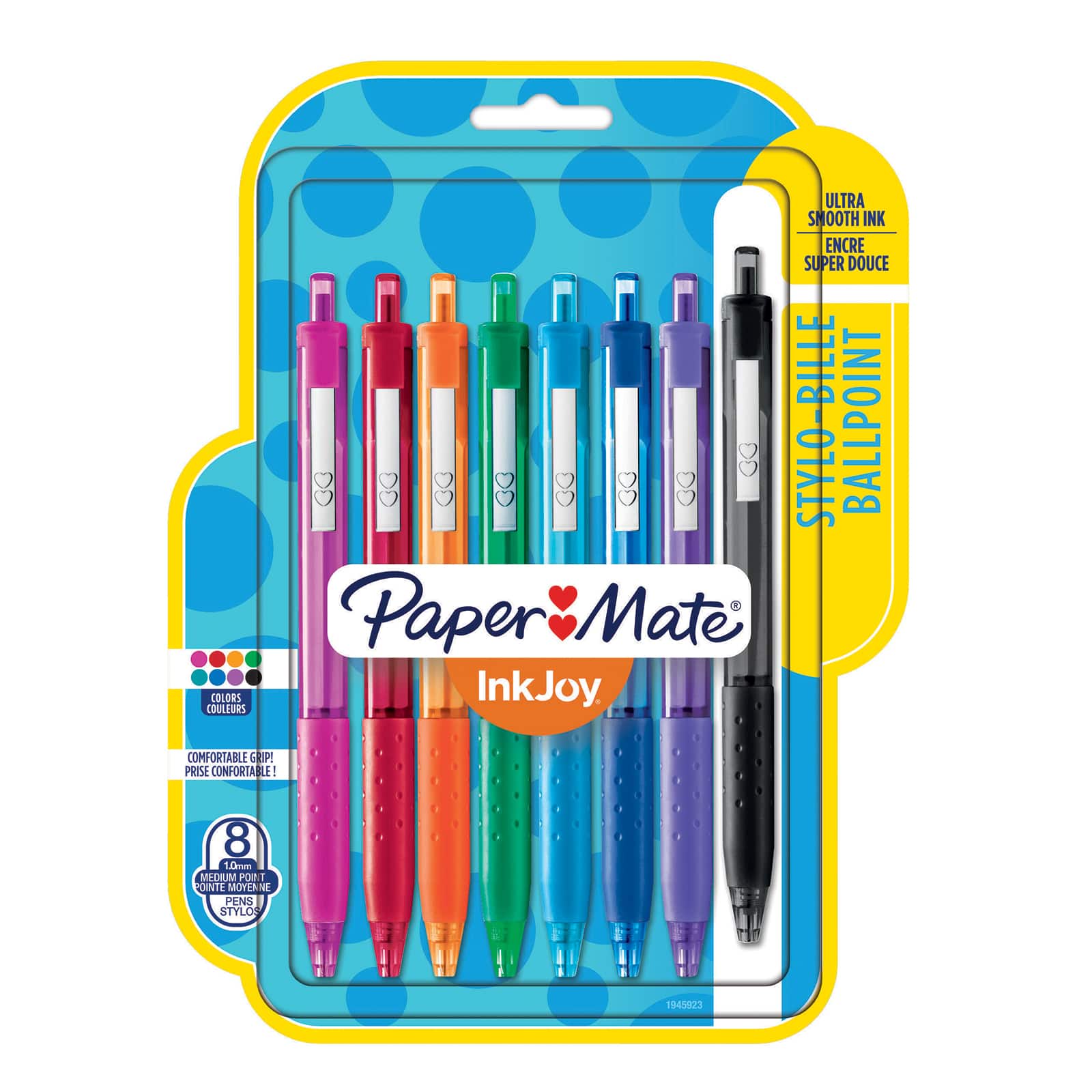 10x stylos à bille, encre noire, stylos à billes colorés mignons