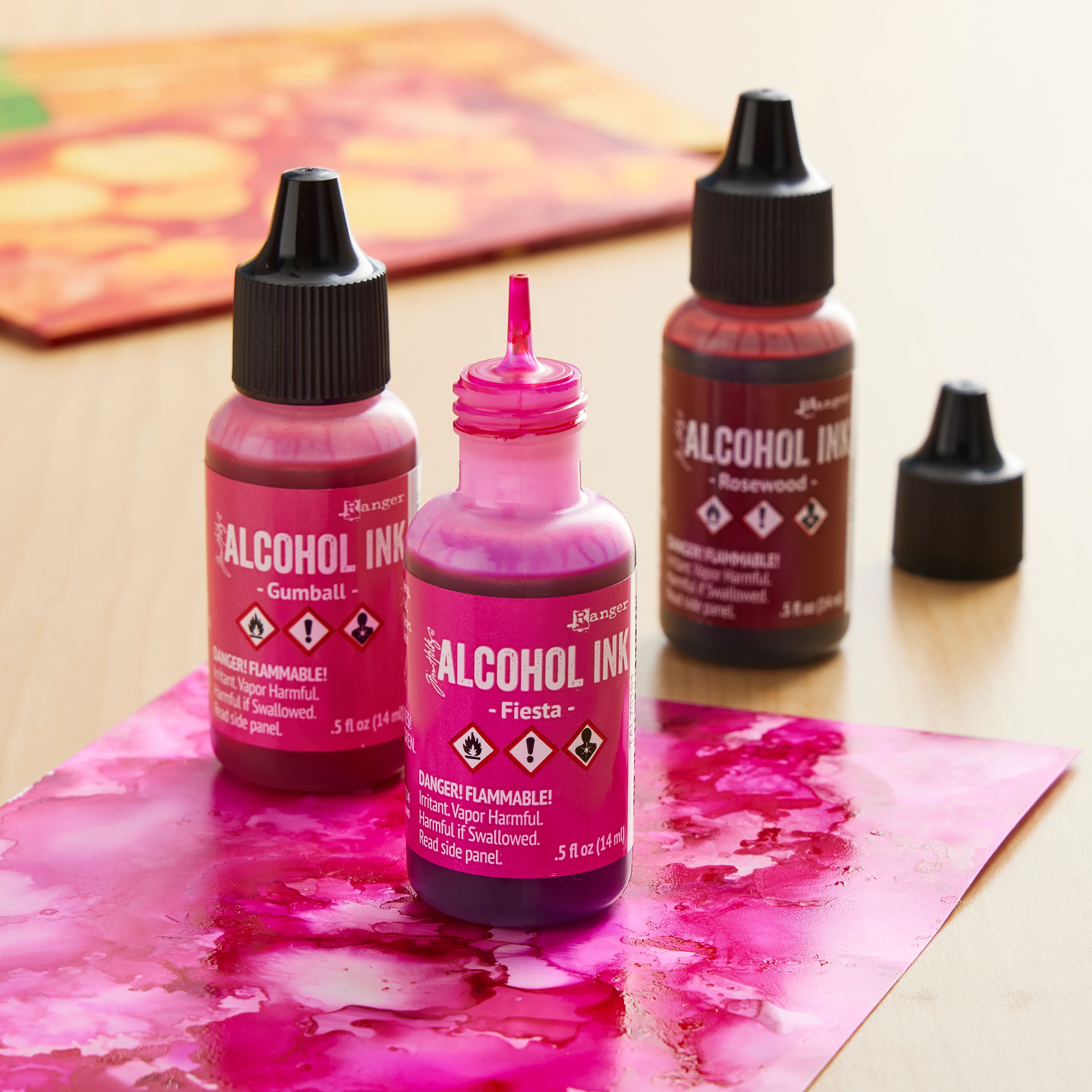 Tim Holtz&#xAE; Pink &#x26; Red Spectrum Alcohol Inks, 3ct.