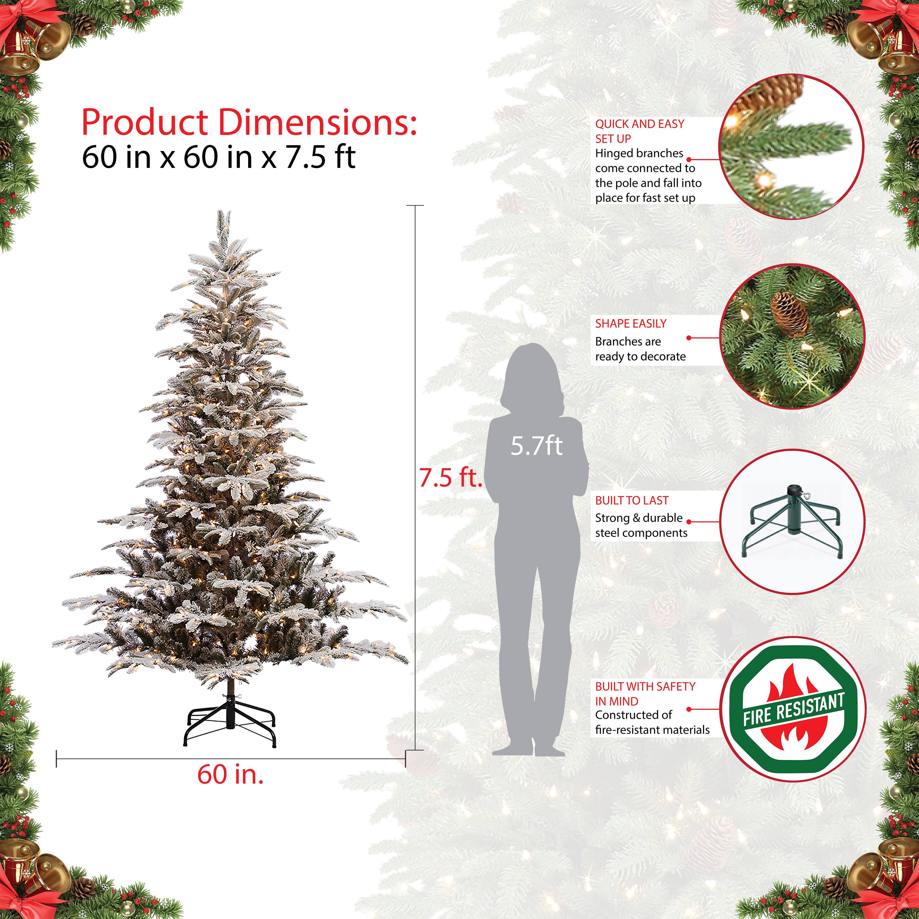 7.5ft. Pre-Lit Aspen Fir Artificial Christmas Tree, Clear Lights