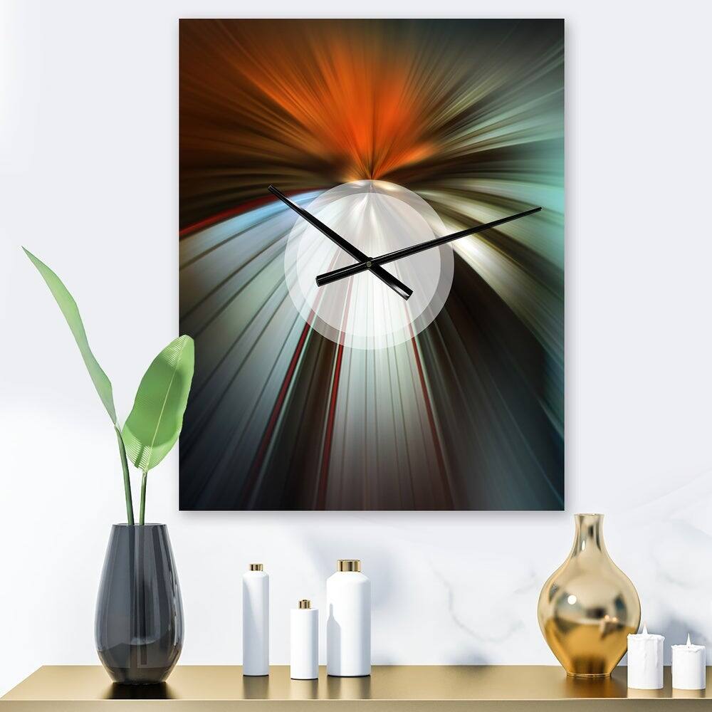 Designart Brown Focus Color Wall Clock