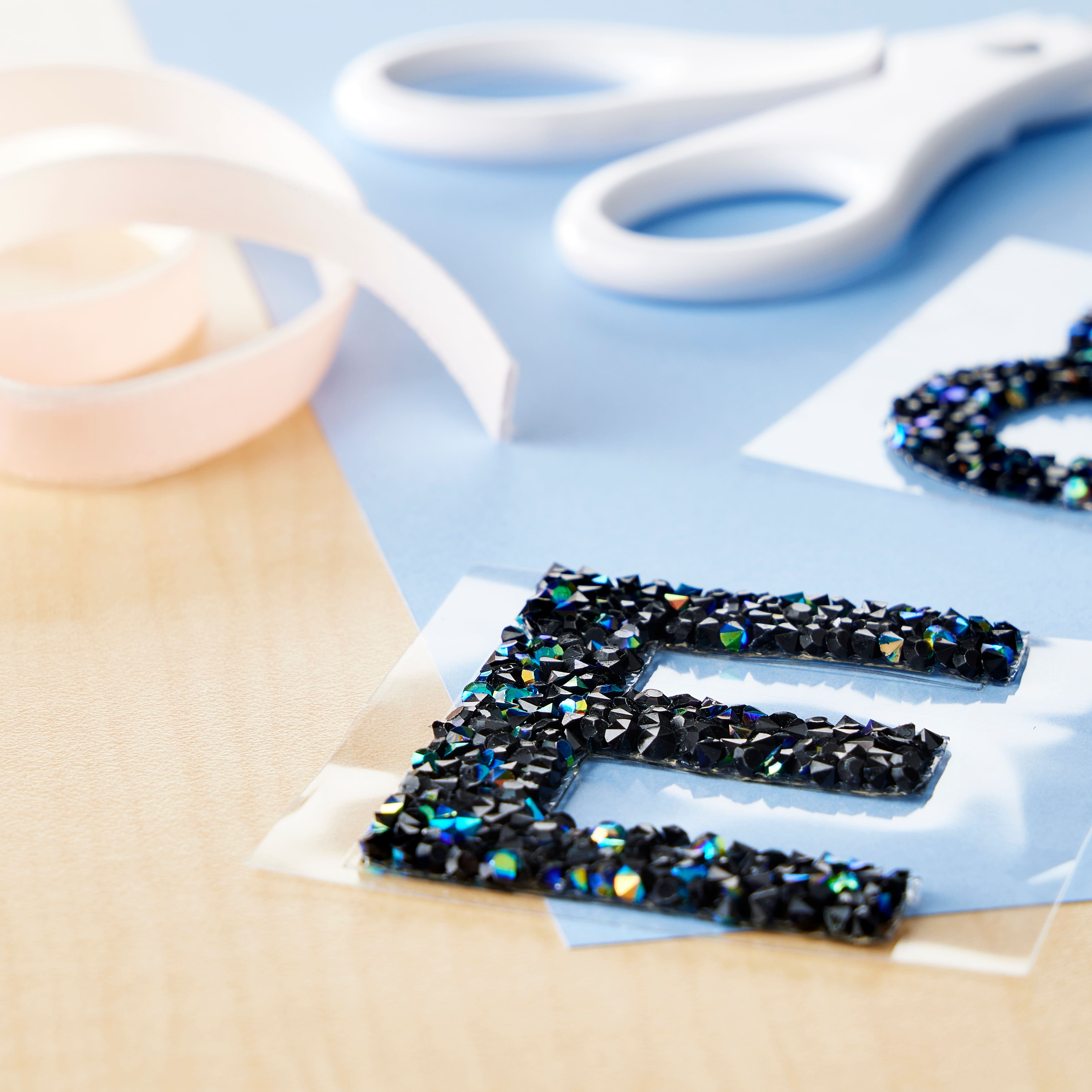 12 Pack: Black AB Letter Bling Sticker by Recollections®