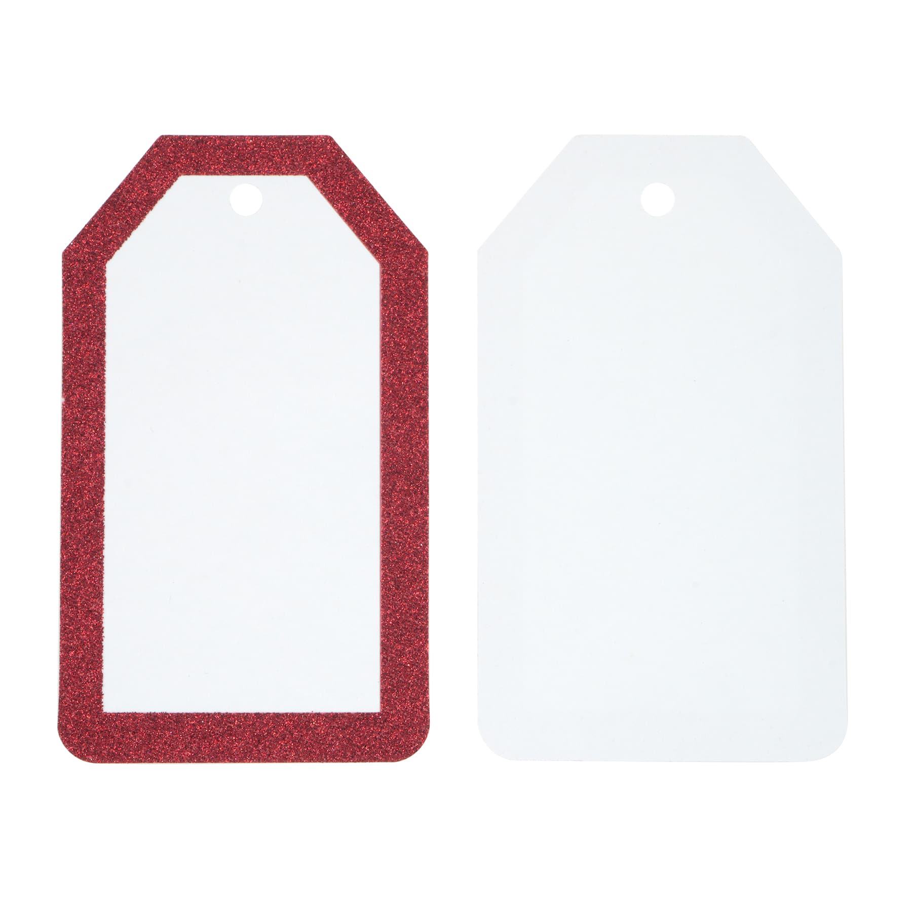 2&#x22; x 3.5&#x22; Red, Silver &#x26; Gold Glitter Border Gift Tags, 24ct. by Recollections&#x2122;