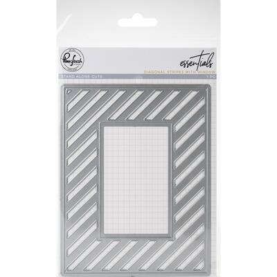 Pinkfresh Studio Essentials Fancy Diagonal Stripes With Window Die ...