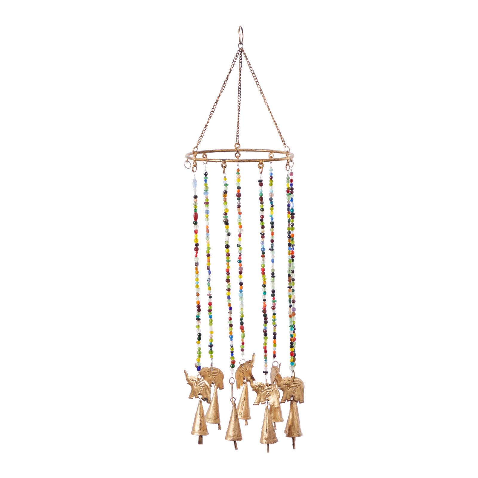 Gold Elephants Metal Eclectic Windchime