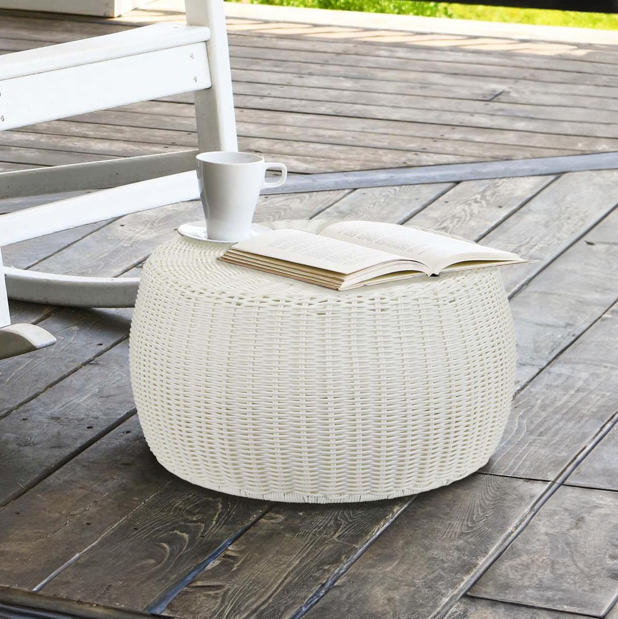 Household Essentials 9" Woven Storage Ottoman