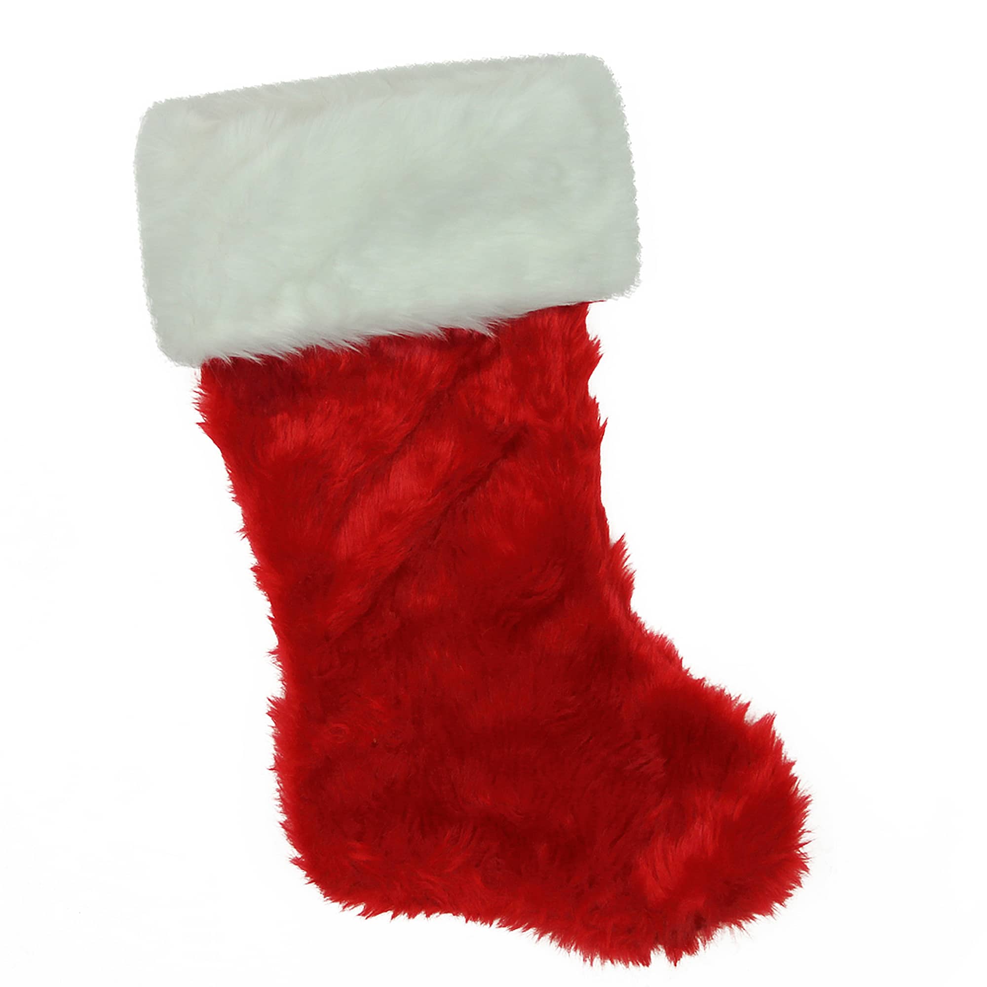 20" Red & White Traditional Cuff Extra Plush Christmas Stocking