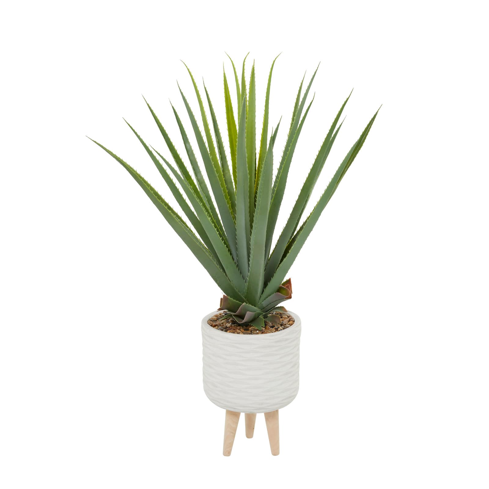 3ft. Potted White Plastic Modern Aloe Vera Artificial Foliage