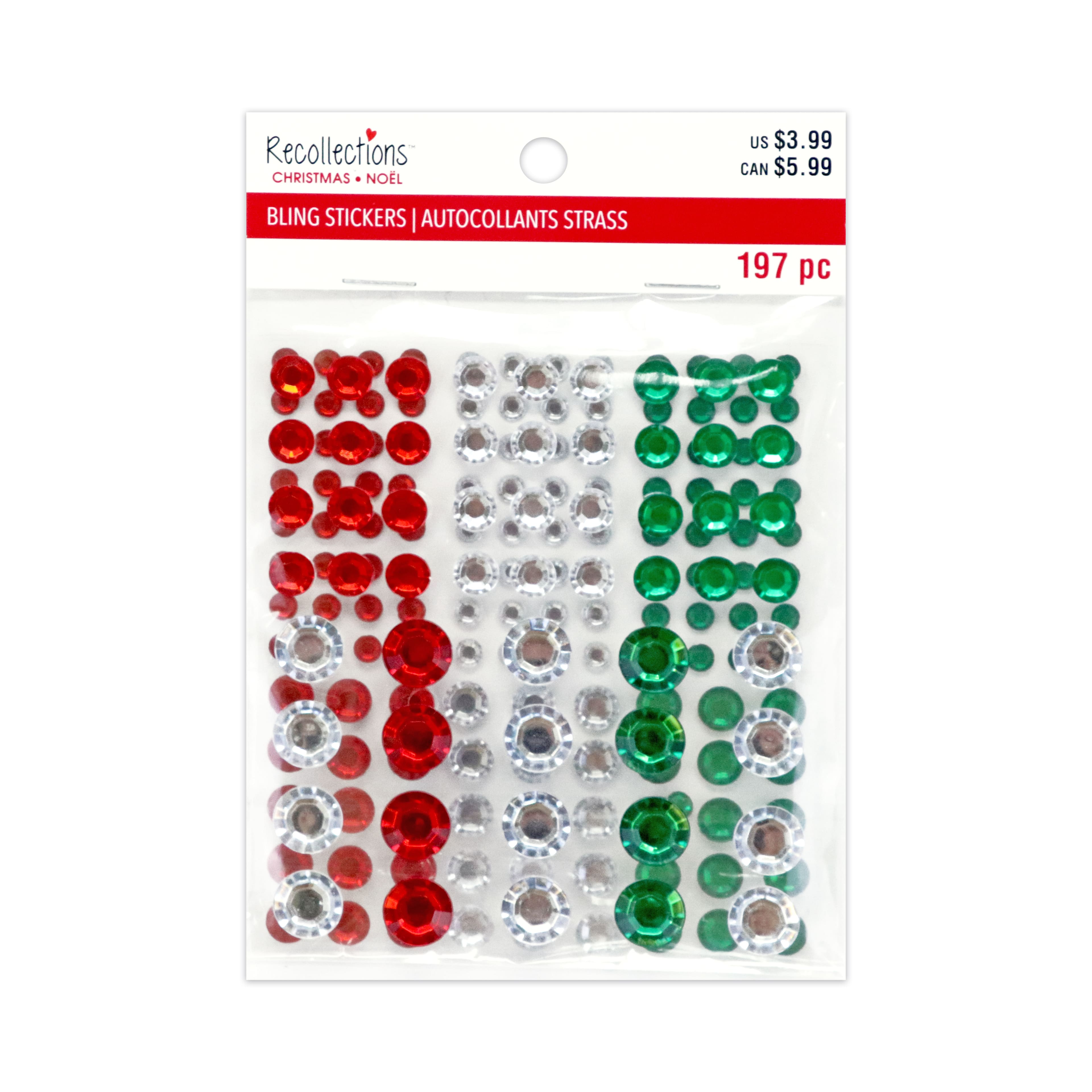 Red, White &#x26; Green Bling Stickers by Recollections&#x2122;