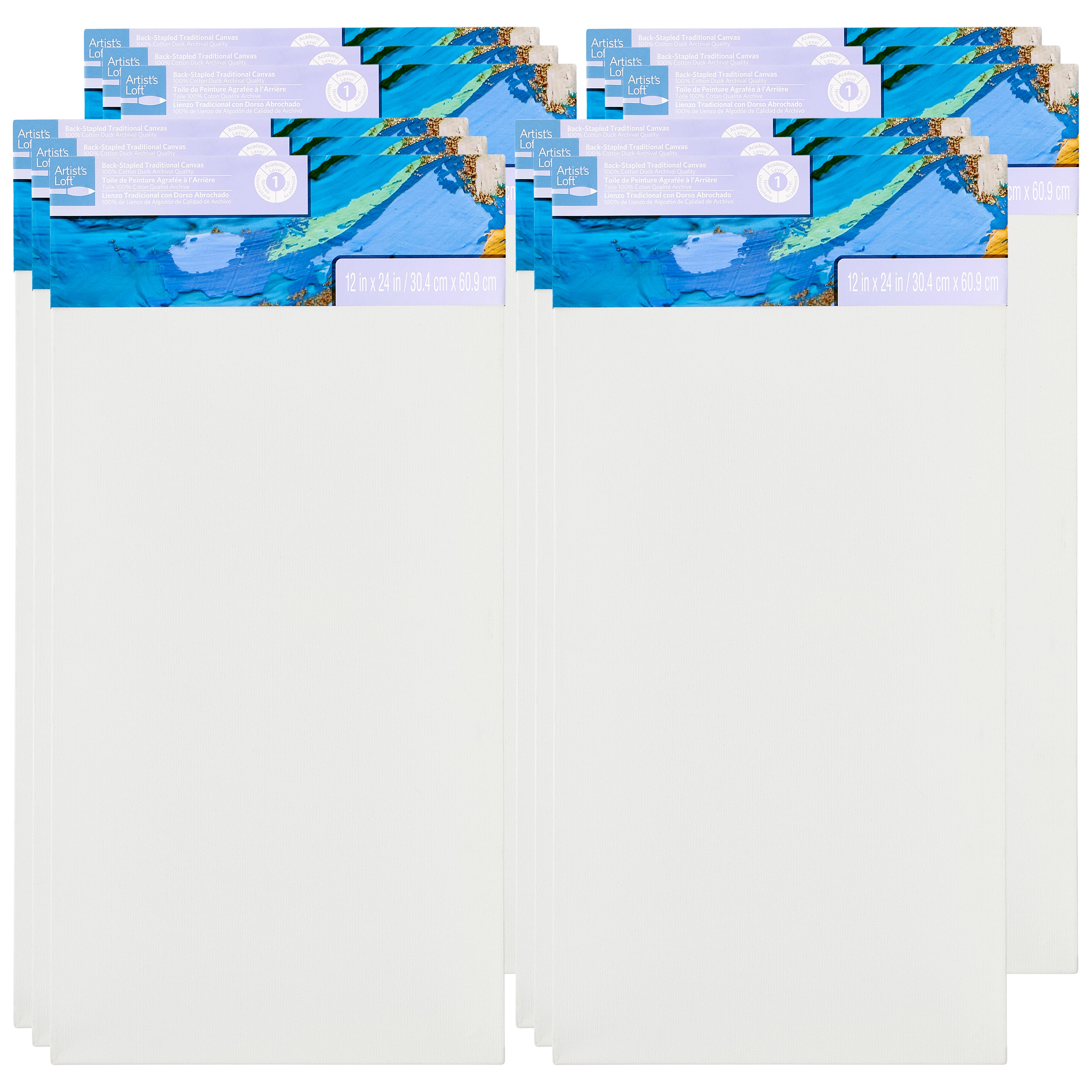 12 Pack: Level 1 Back Stapled Traditional Canvas by Artist's Loft™