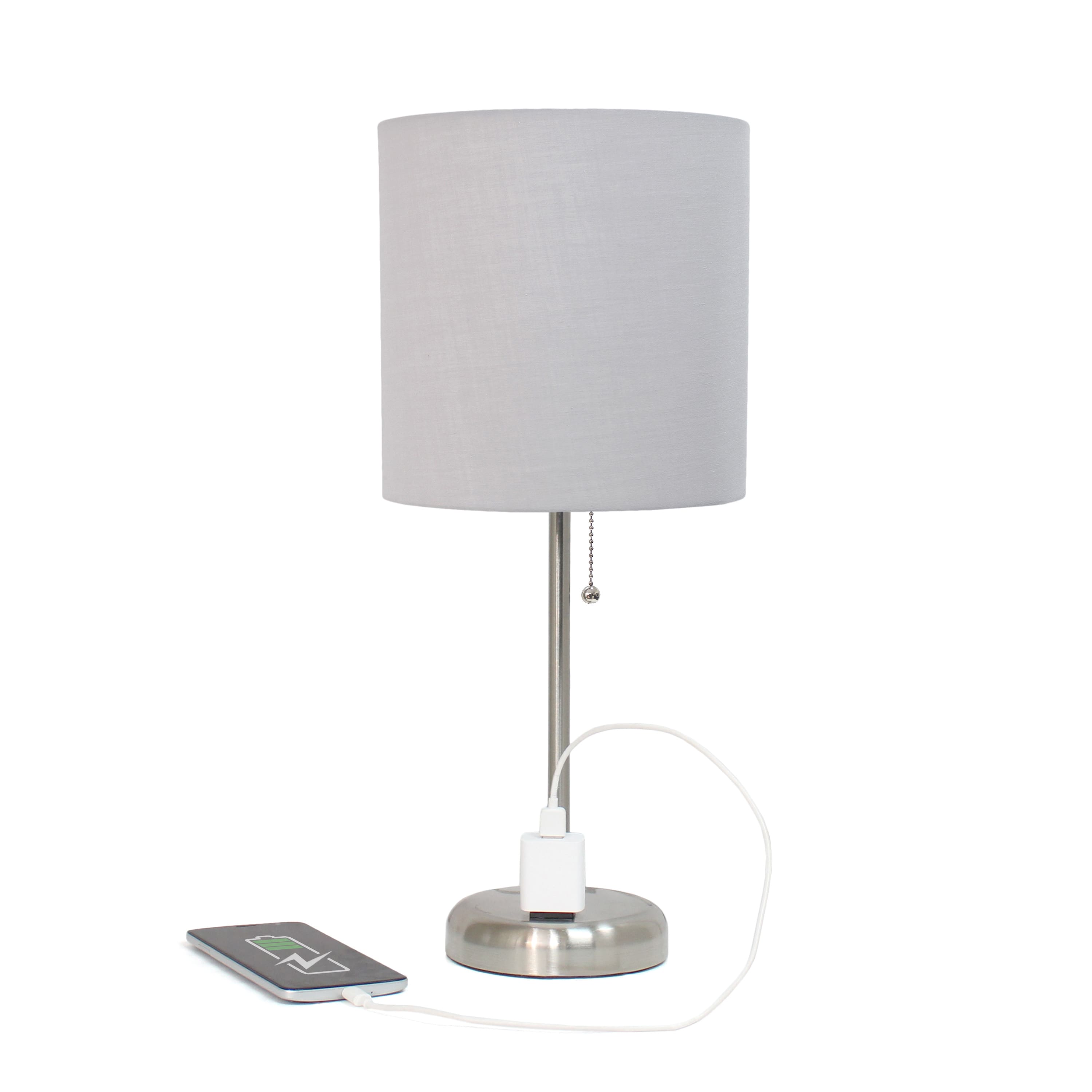 Creekwood Home Oslo 19.5&#x22; Power Outlet Table Lamp