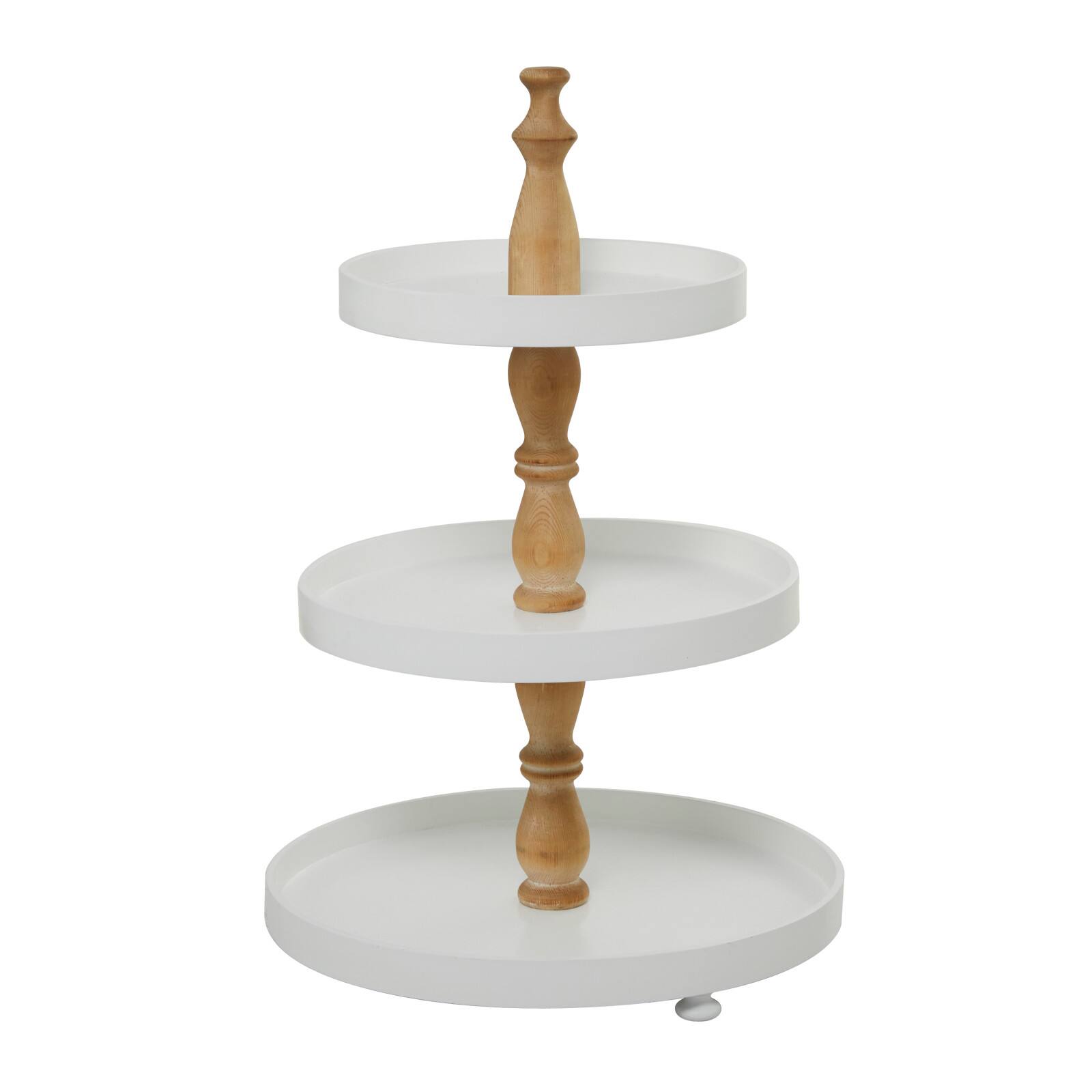 White Farmhouse Tiered Server, 16&#x22; x 16&#x22; x 24&#x22;
