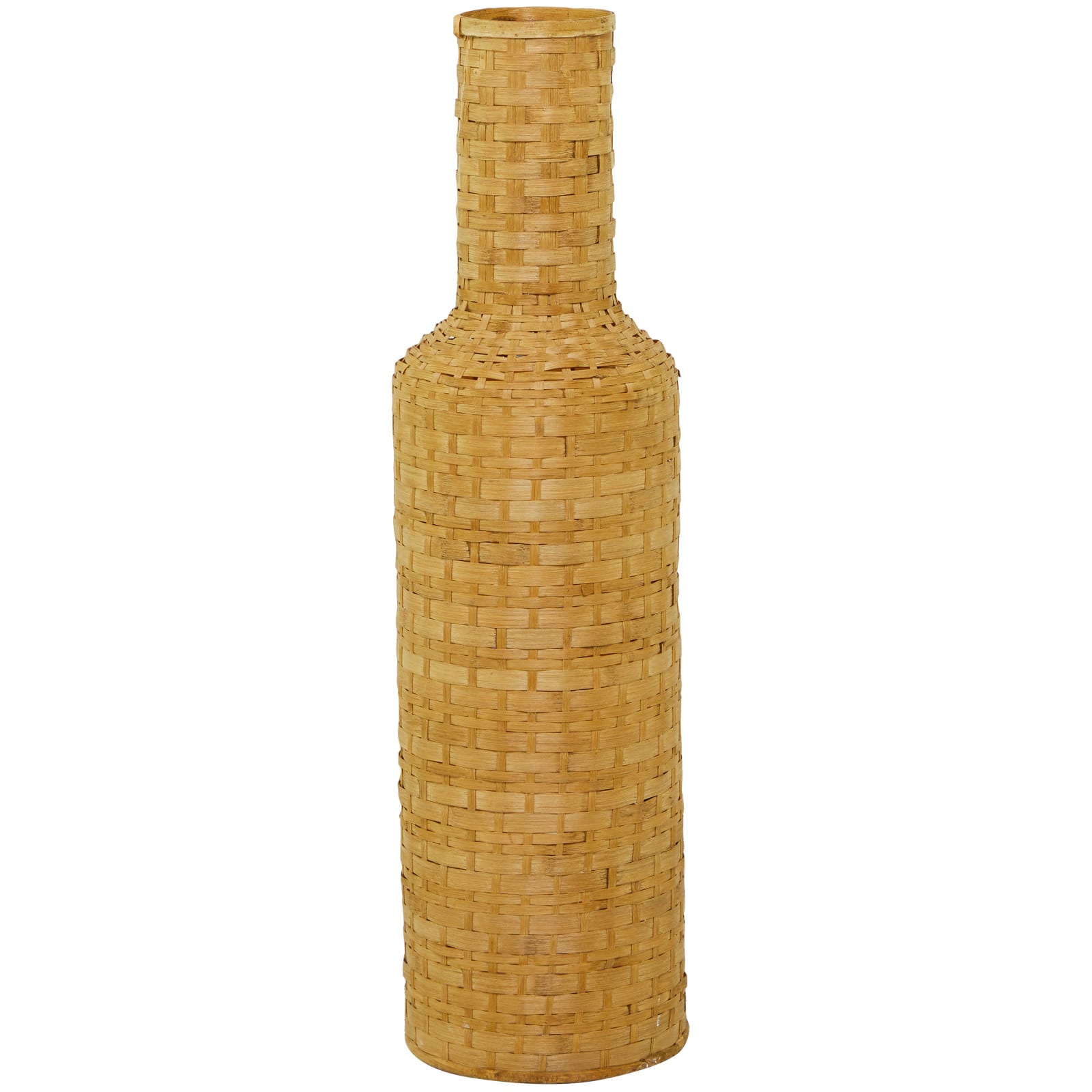 Brown Bamboo Tall Woven Floor Vase