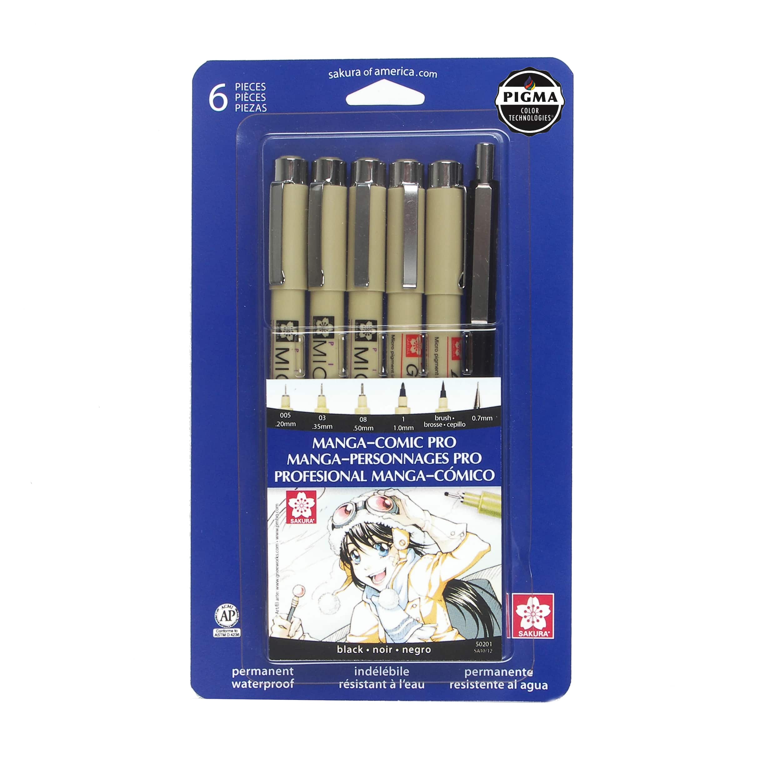 6 Packs: 6 ct. (36 total) Pigma® Micron™ Manga-Comic Pro Pens