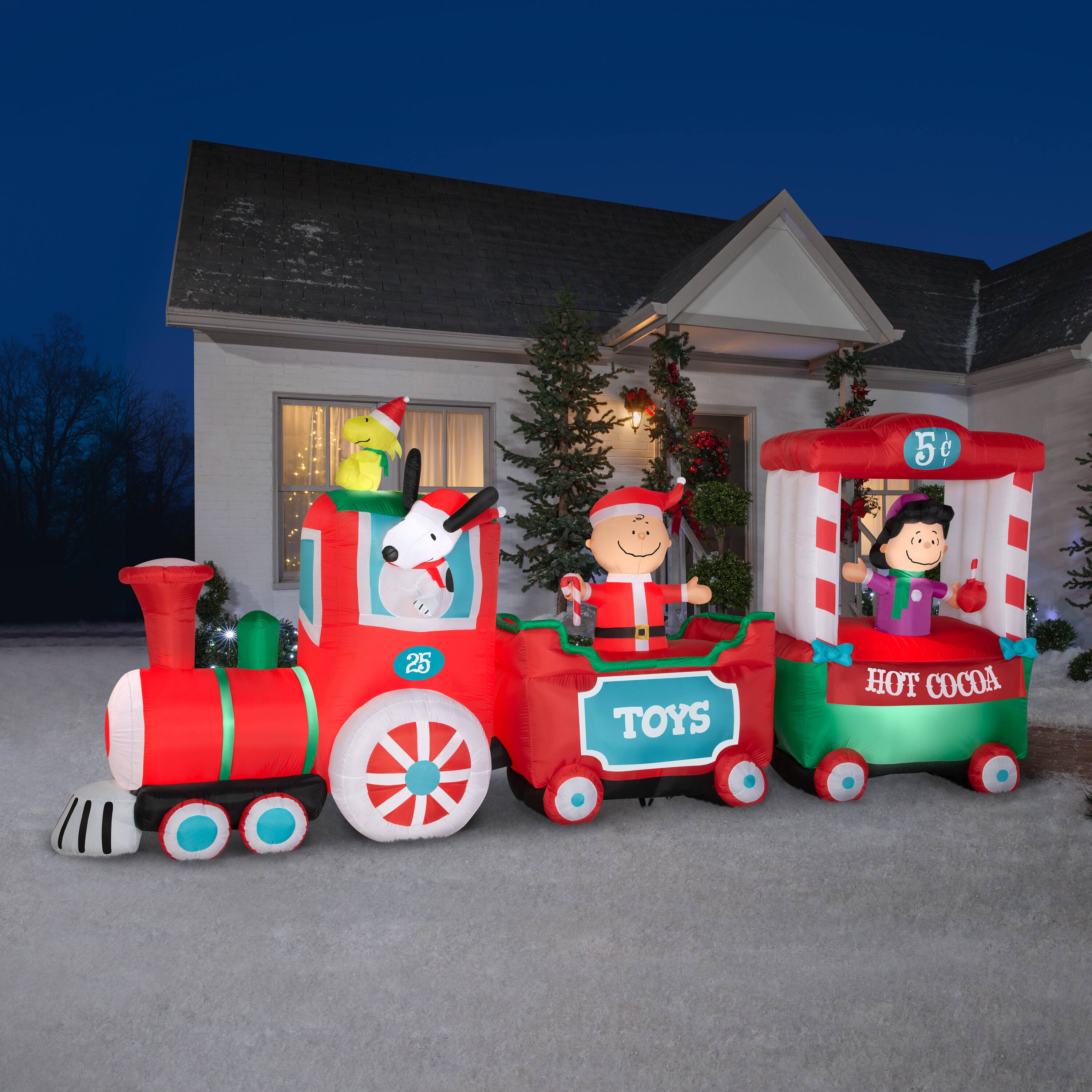 7.5ft. Airblown&#xAE; Inflatable Peanuts Christmas Train