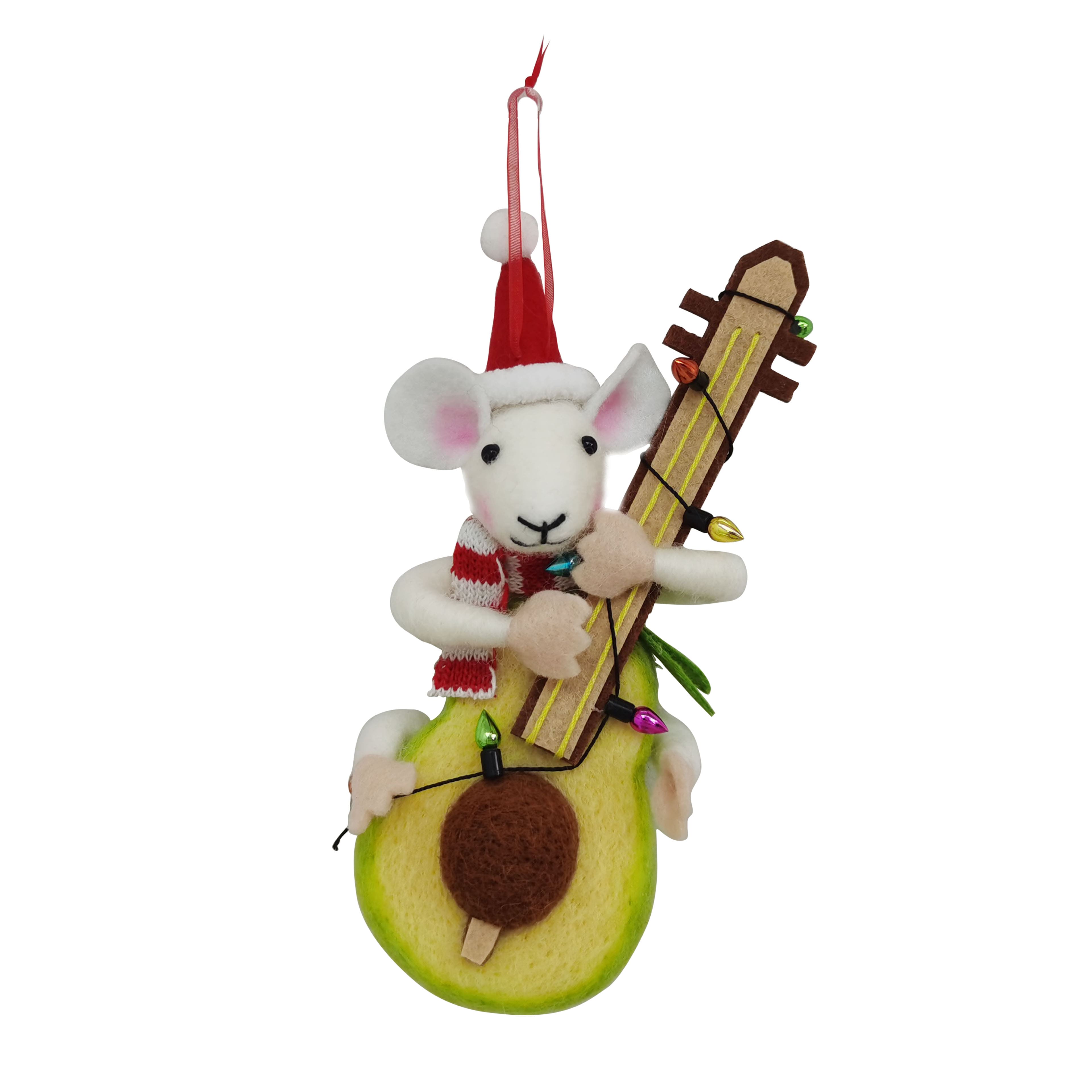 6&#x22; Mouse Playing Guitar Felt Ornament by Ashland&#xAE;